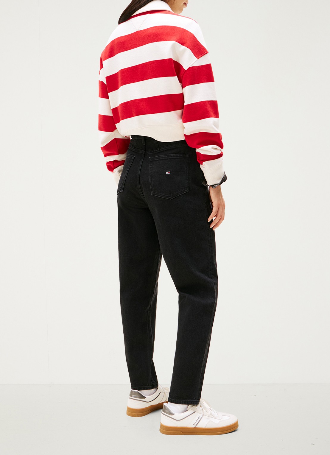 Tommy Hilfiger Mid waist mom jeans met gekleurde wassing - achterkant 5 zwart