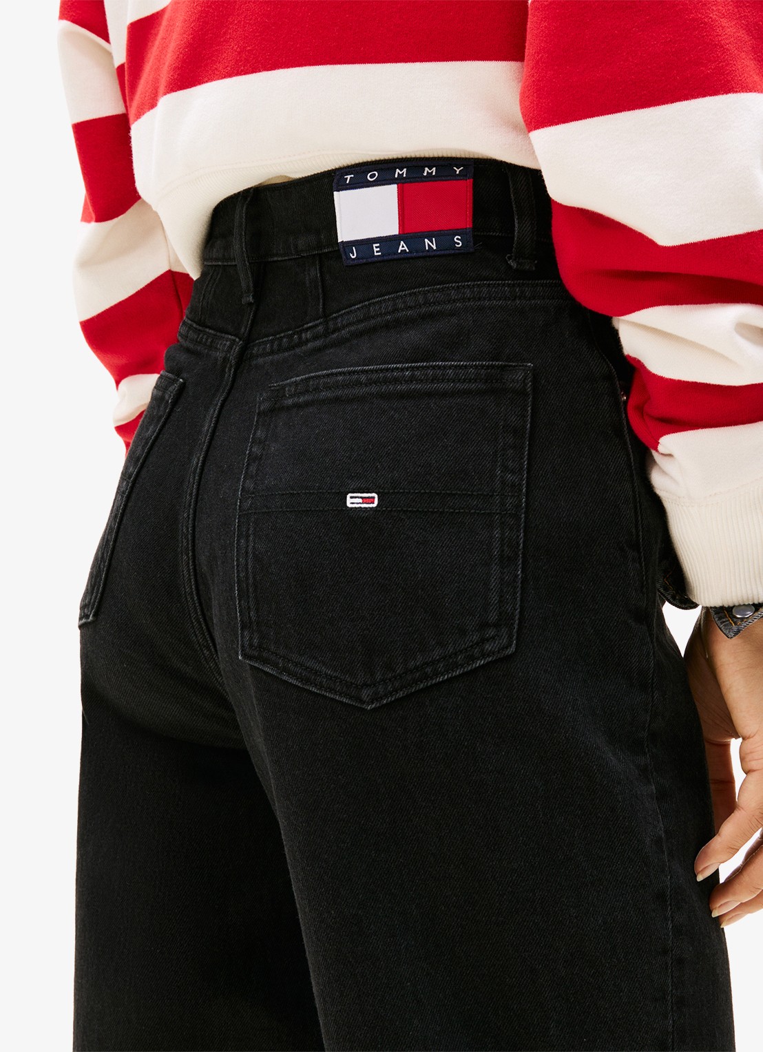 Tommy Hilfiger Mid waist mom jeans met gekleurde wassing - detail 2 zwart