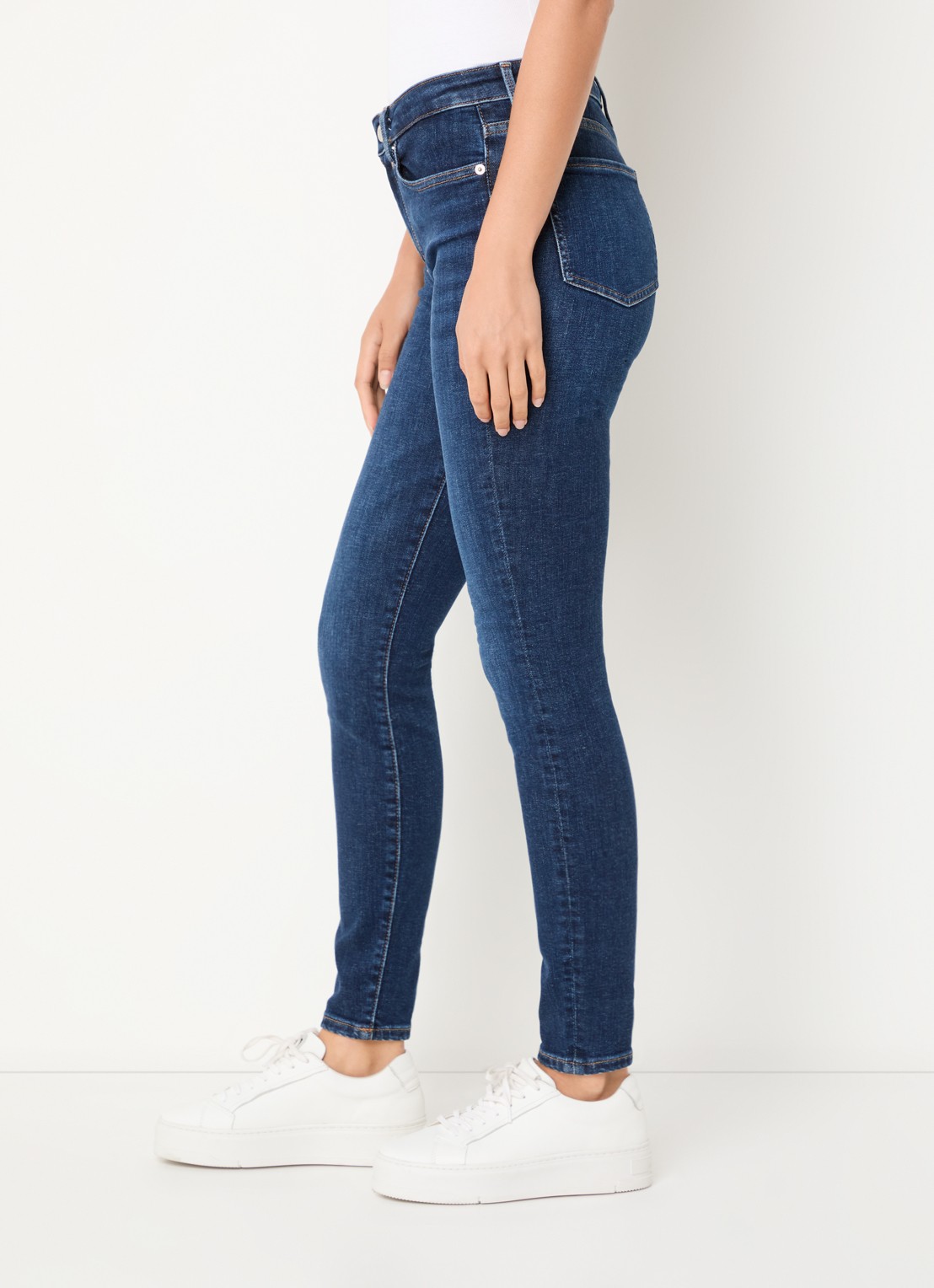 Tommy Hilfiger Mid waist skinny jeans met donkere wassing - detail 5 indigo