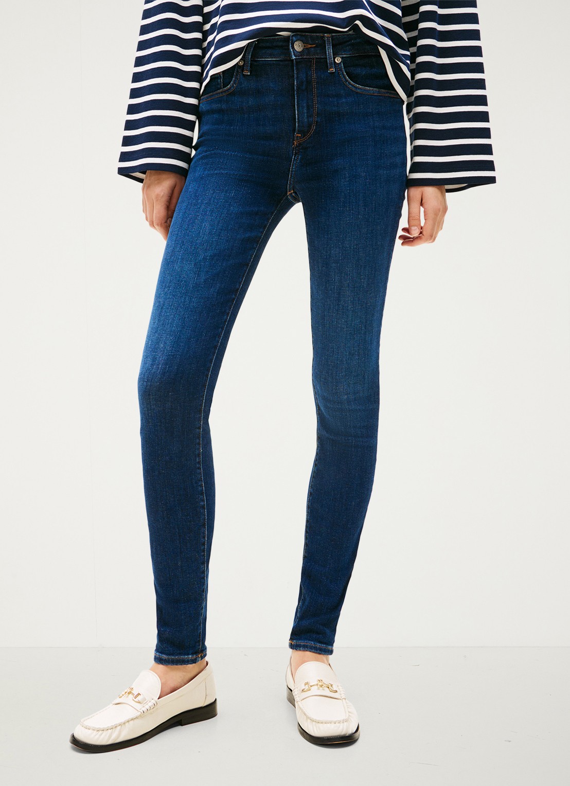 Tommy Hilfiger Mid waist skinny jeans met donkere wassing - detail 8 indigo