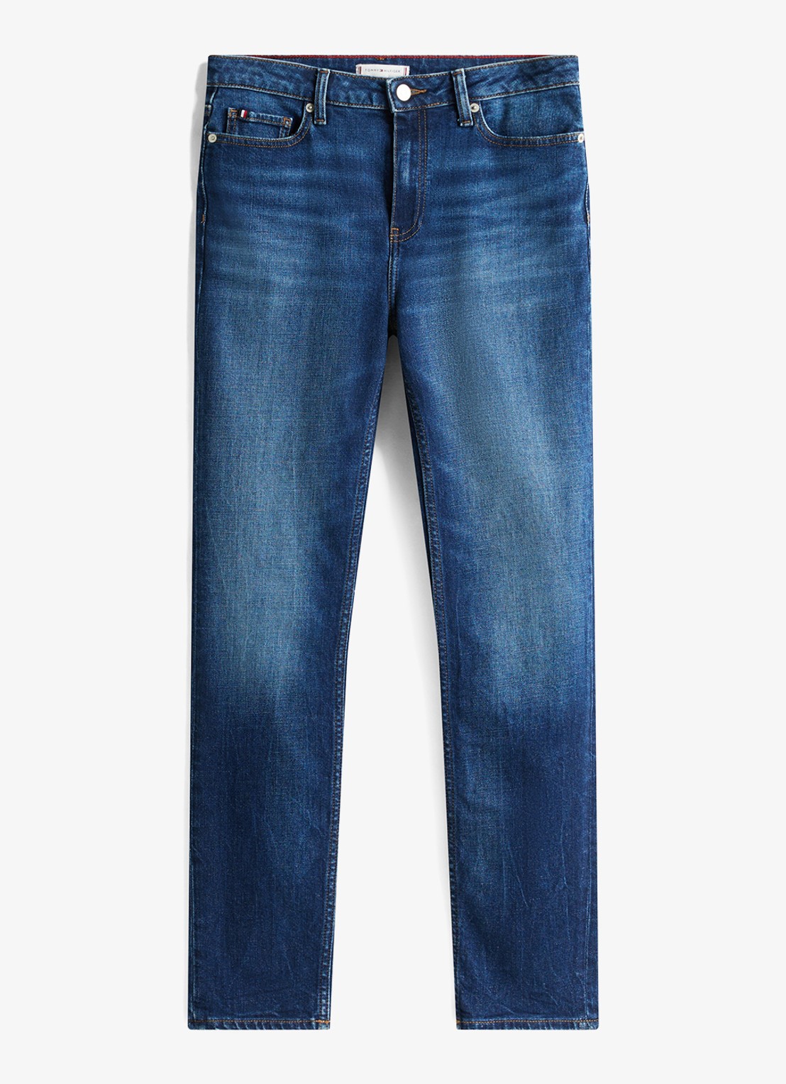 Tommy Hilfiger Mid waist slim fit jeans met steekzakken - voorkant 3 indigo