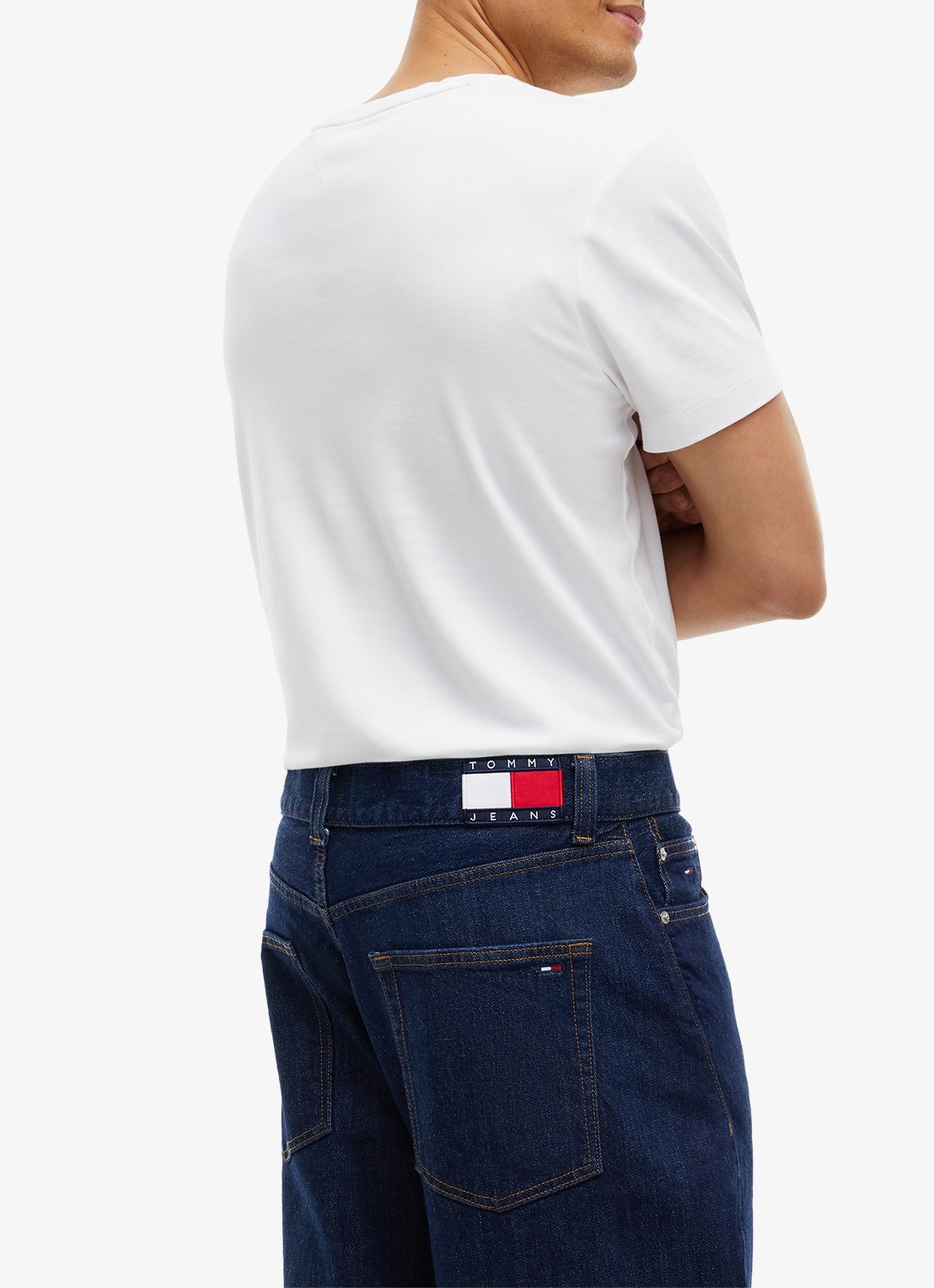 Tommy Hilfiger Mid waist straight fit jeans met donkere wassing - detail 2 denim