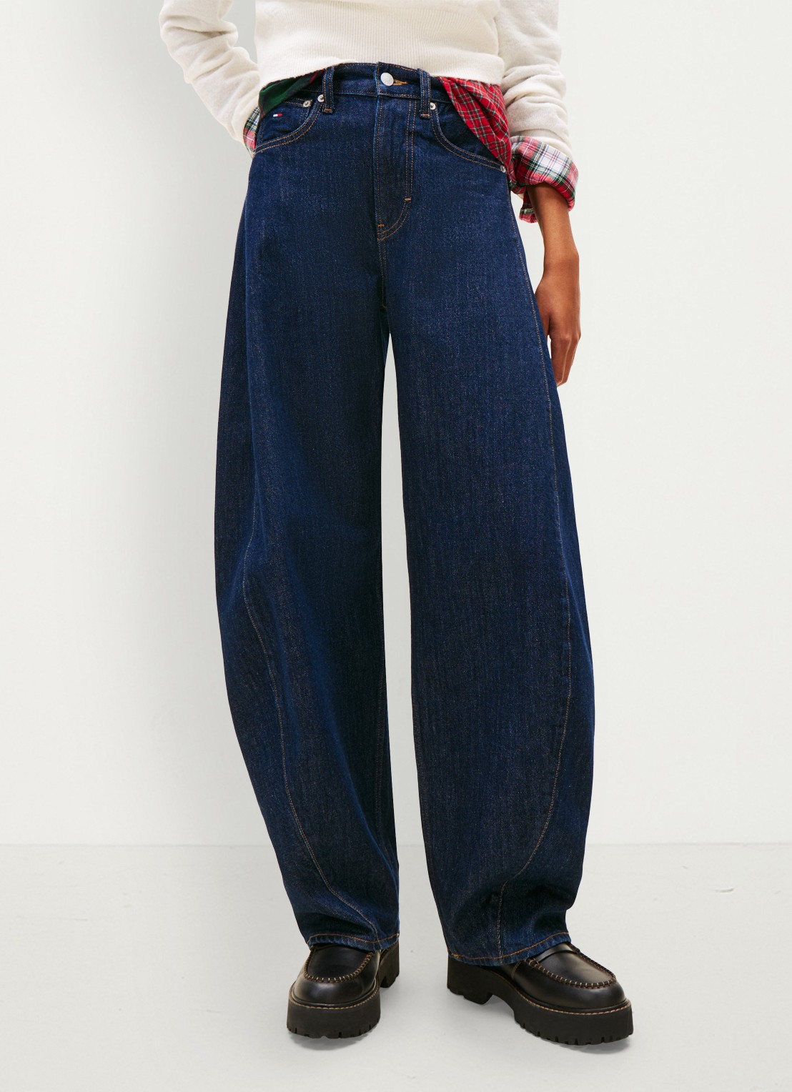 Tommy Hilfiger Mid waist tapered fit jeans met steekzakken - detail 3 donkerblauw