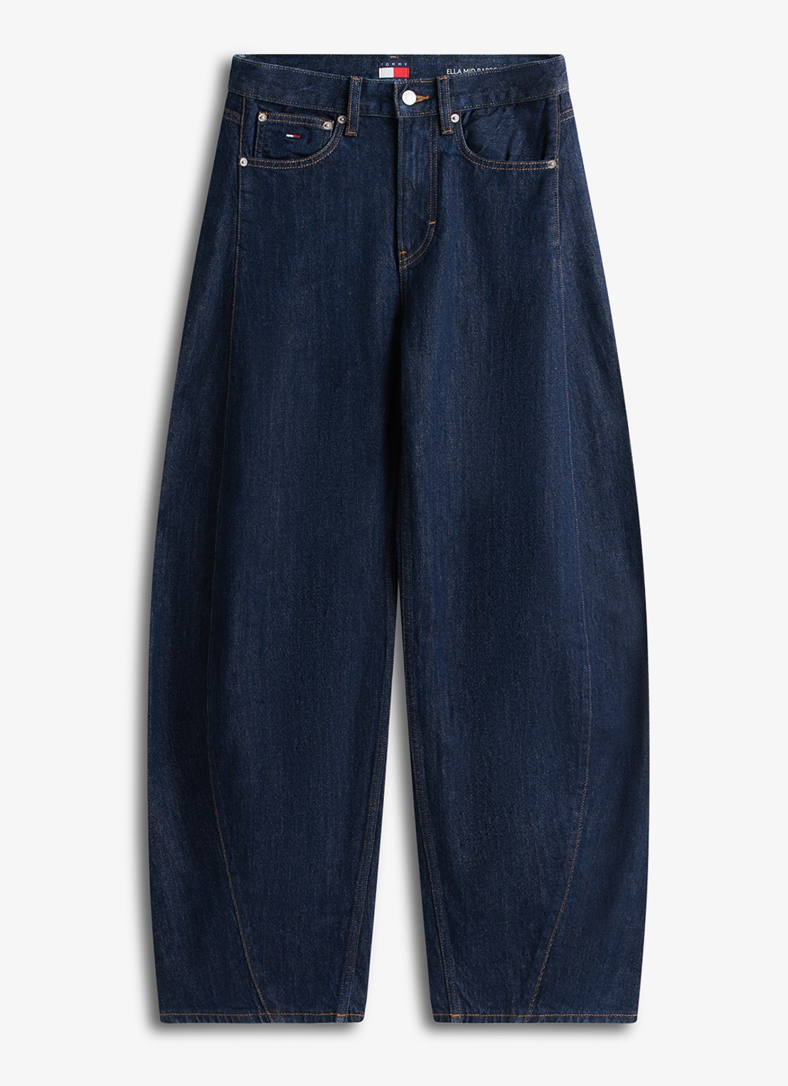 Tommy Hilfiger Mid waist tapered fit jeans met steekzakken - voorkant donkerblauw