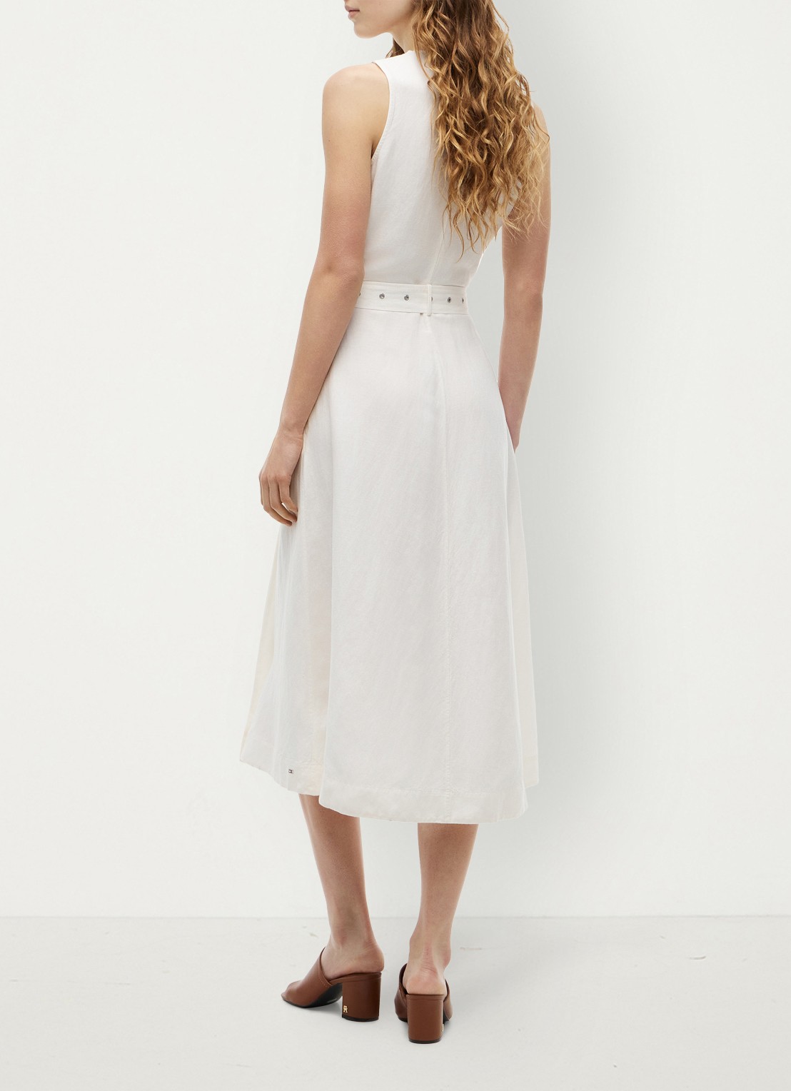 Tommy Hilfiger Midi jurk met ceintuur - achterkant 3 wit