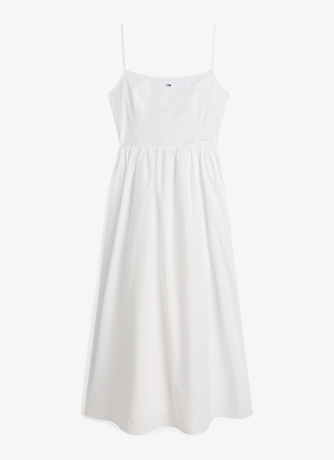Tommy Hilfiger Midi jurk met geknoopt detail - voorkant 3 wit