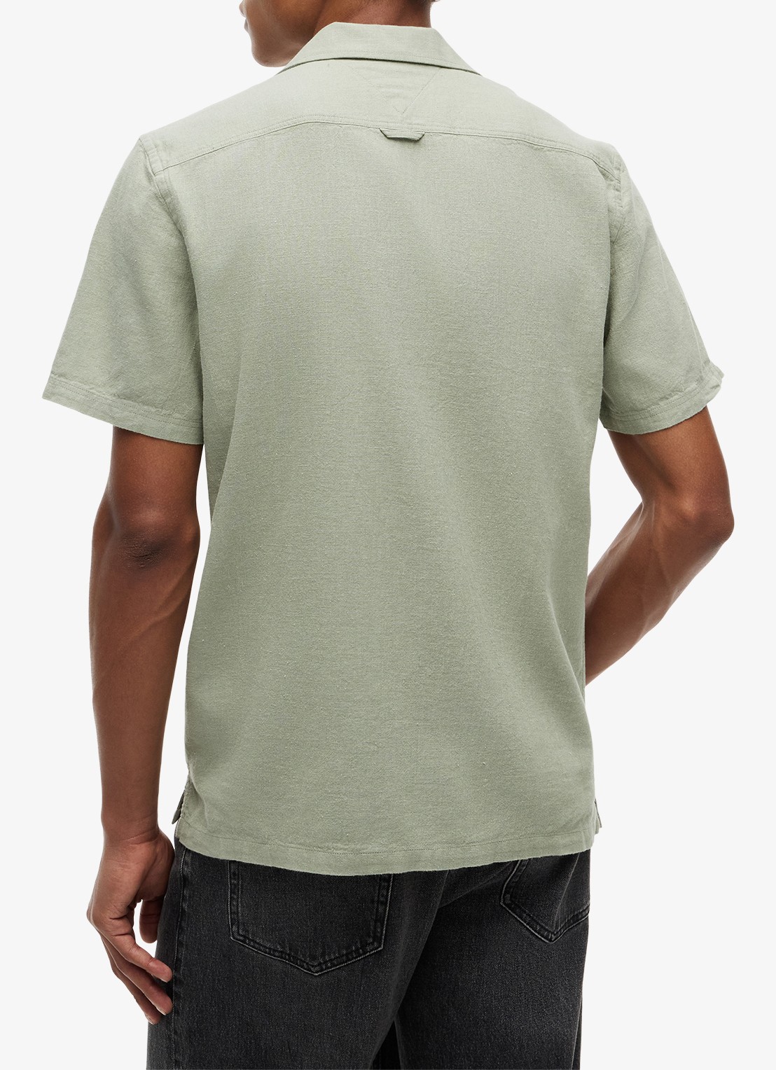 Tommy Hilfiger Midi jurk met plooien en logoborduring - achterkant 5 donkerblauw