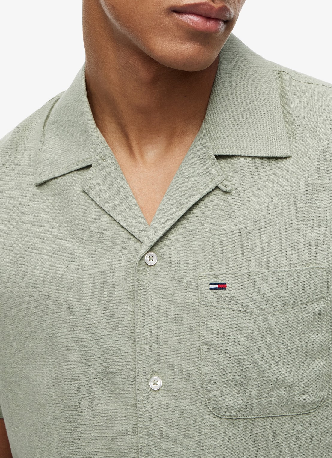 Tommy Hilfiger Midi jurk met plooien en logoborduring - detail 4 donkerblauw