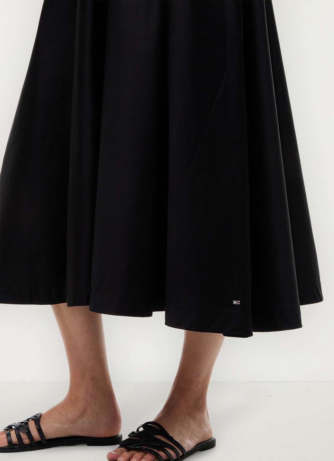 Tommy Hilfiger Midi jurk met plooien - detail 4 zwart