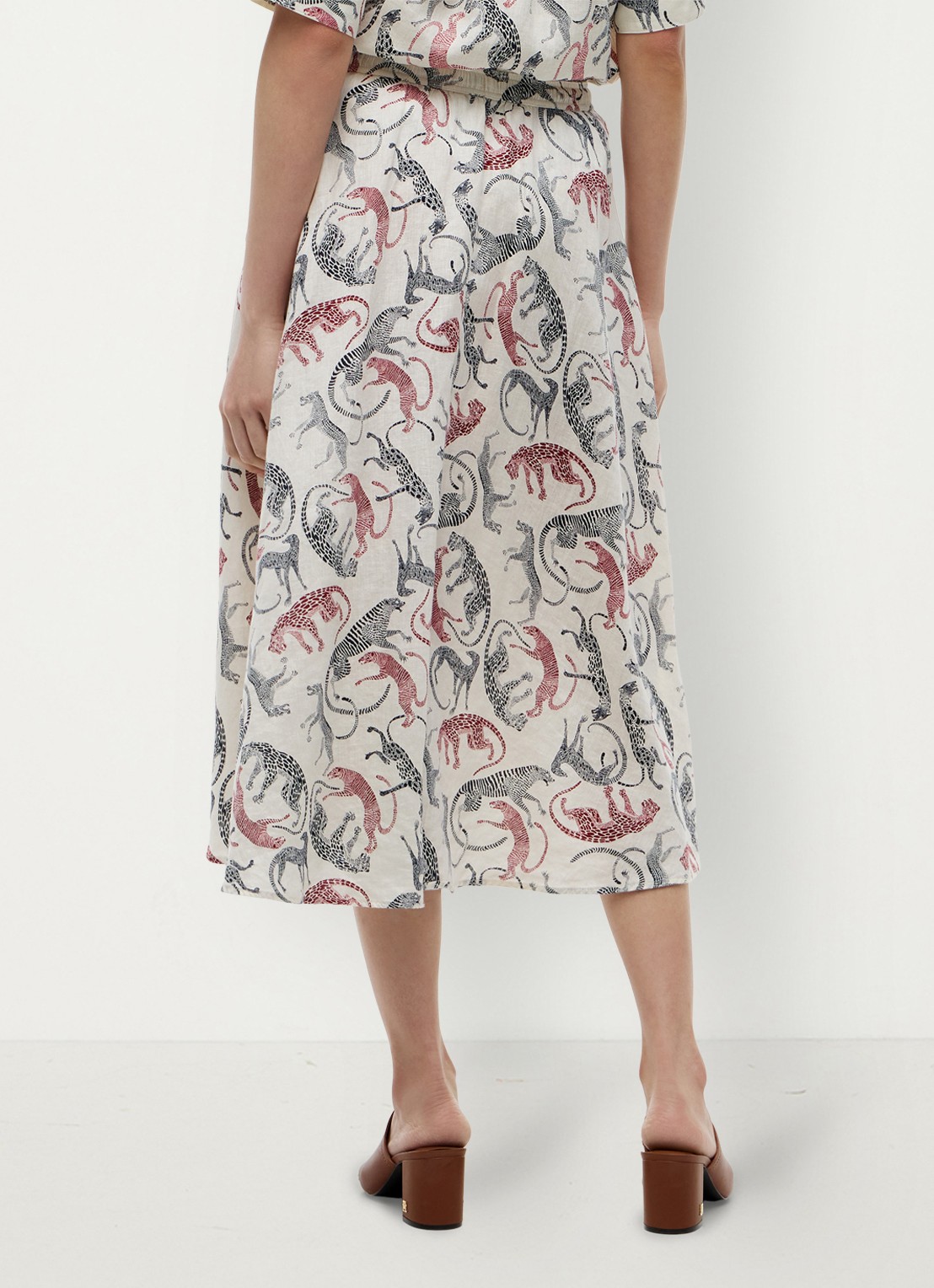 Tommy Hilfiger Midi rok met dierenprint - achterkant 5 multicolor