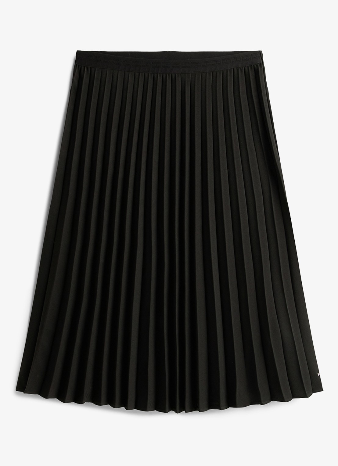 Tommy Hilfiger Midi rok met plissé - voorkant 4 zwart
