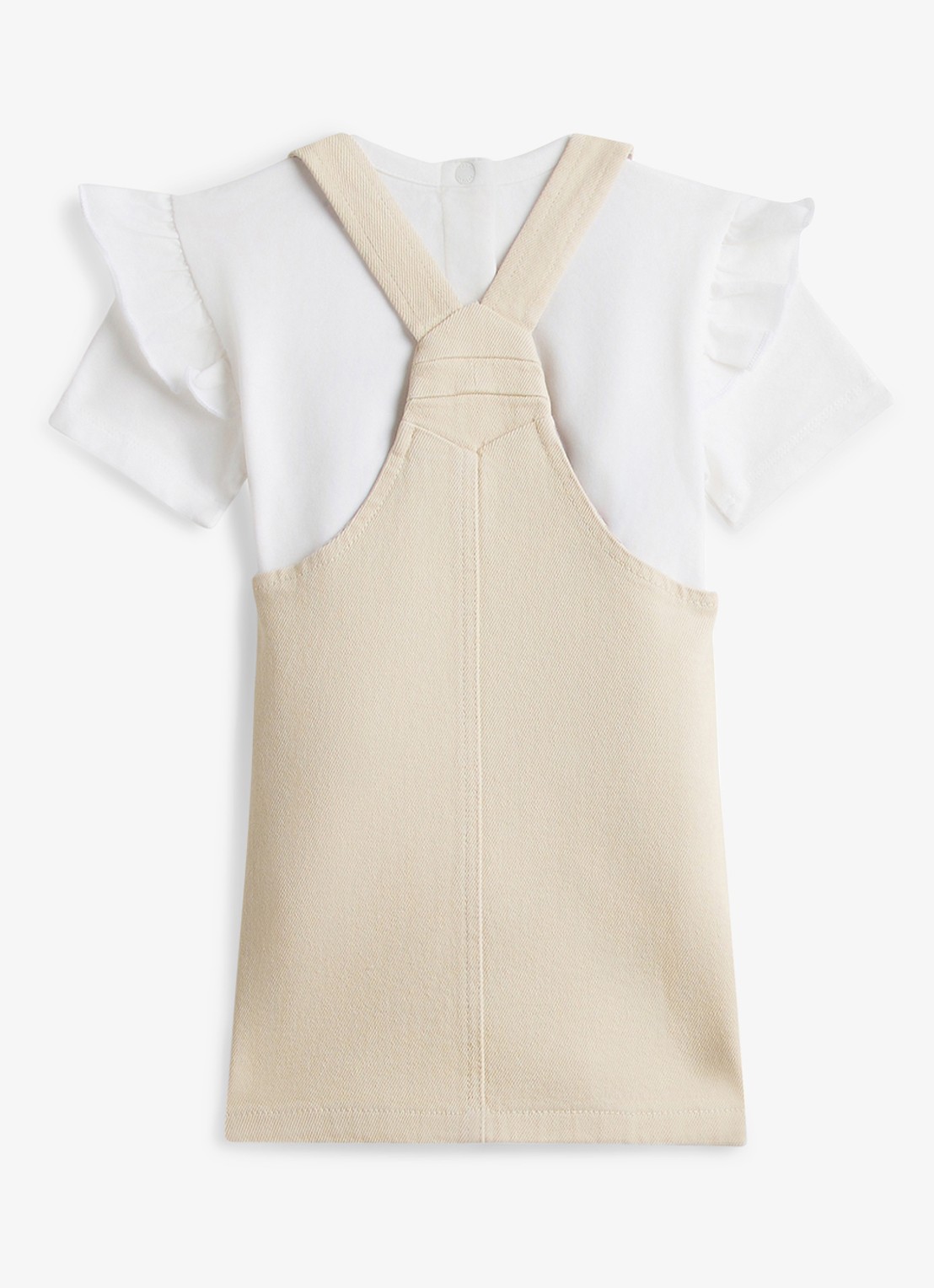 Tommy Hilfiger Mini jurk in katoenblend - achterkant 2 beige