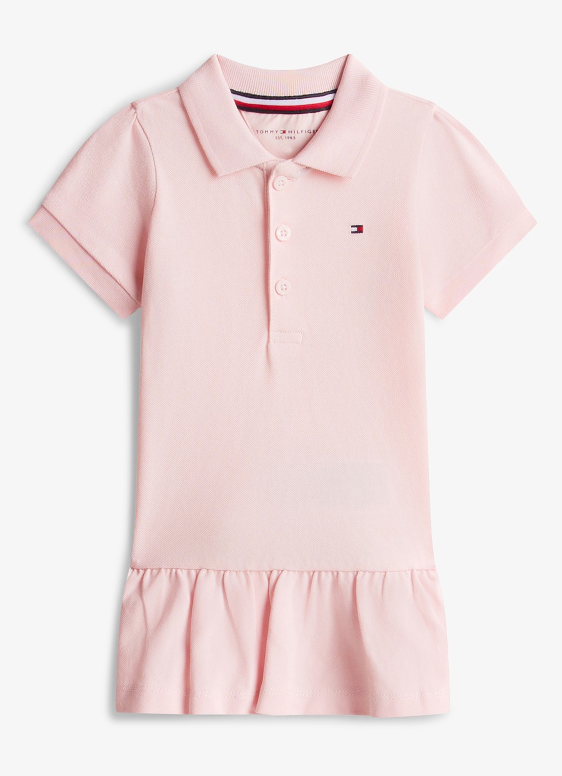 Tommy Hilfiger Mini jurk met polokraag - voorkant 2 roze