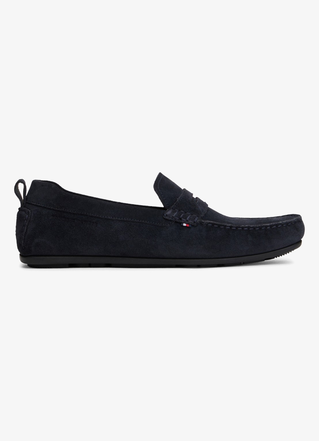 Tommy Hilfiger Mocassin van suède - voorkant 2 donkerblauw