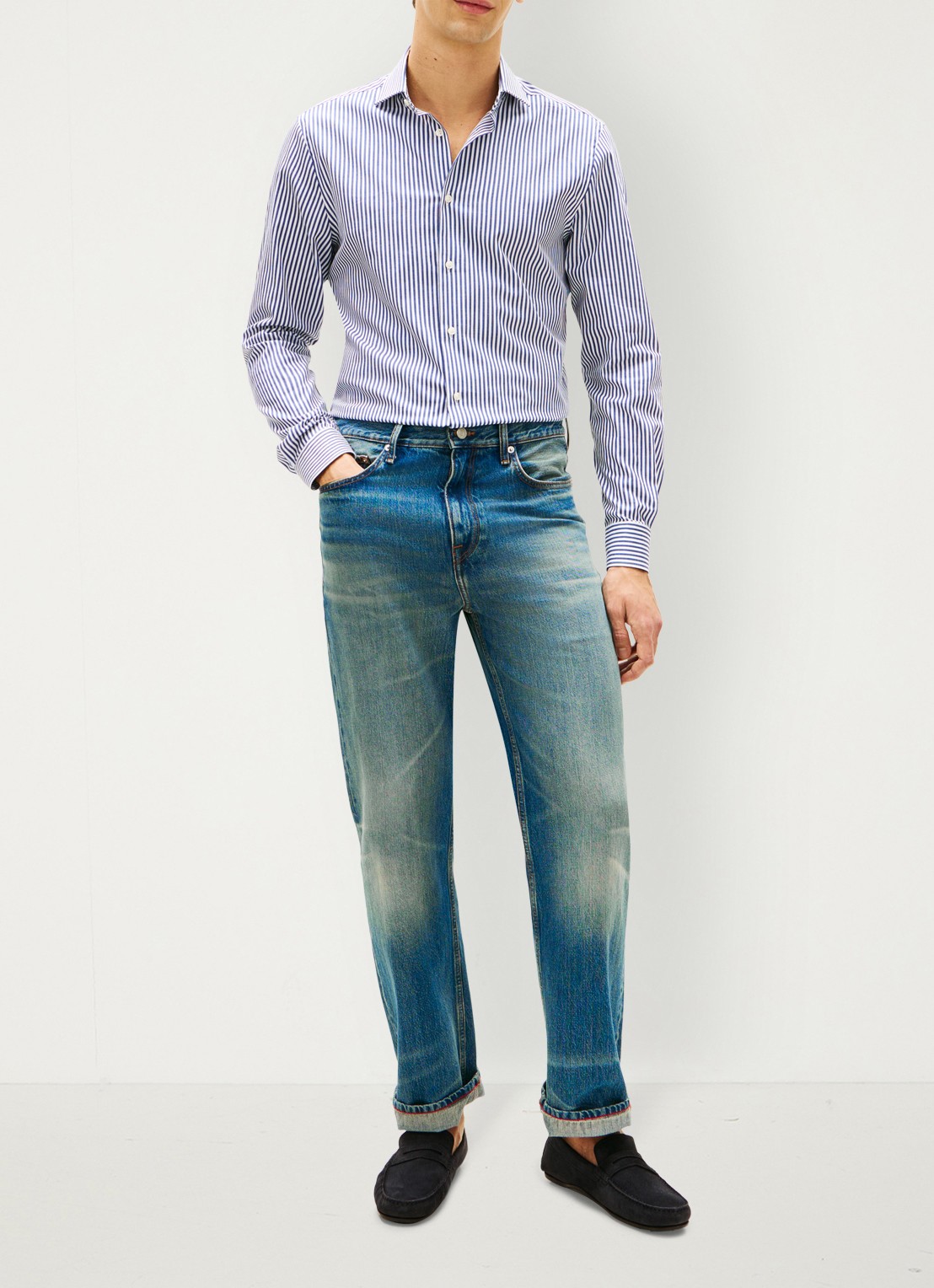 Tommy Hilfiger Mocassin van suède - voorkant 3 donkerblauw