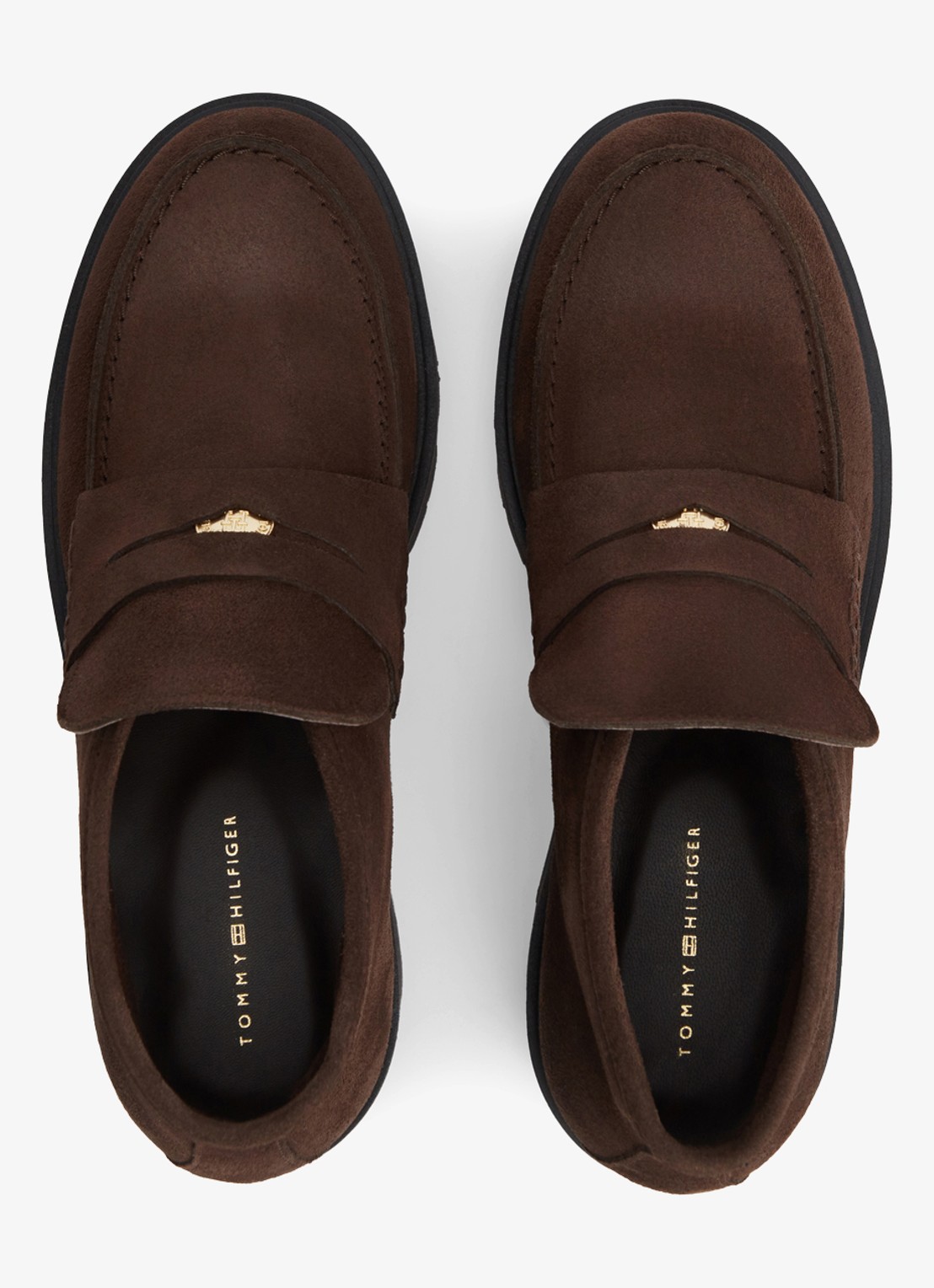 Tommy Hilfiger Monogram enkellaars van suède - detail 6 donkerbruin