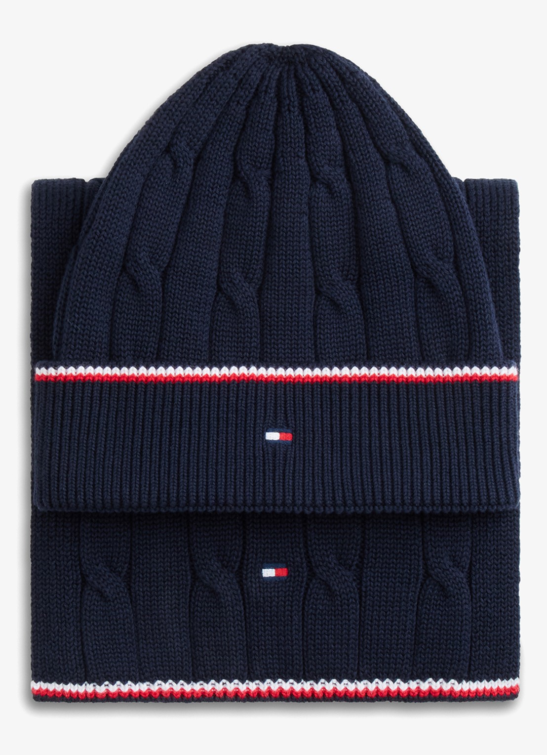 Tommy Hilfiger Muts en sjaal in giftbox - voorkant 4 donkerblauw