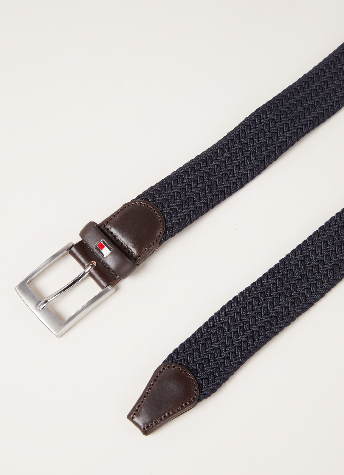Tommy Hilfiger New Adan riem met leren details  - detail donkerblauw
