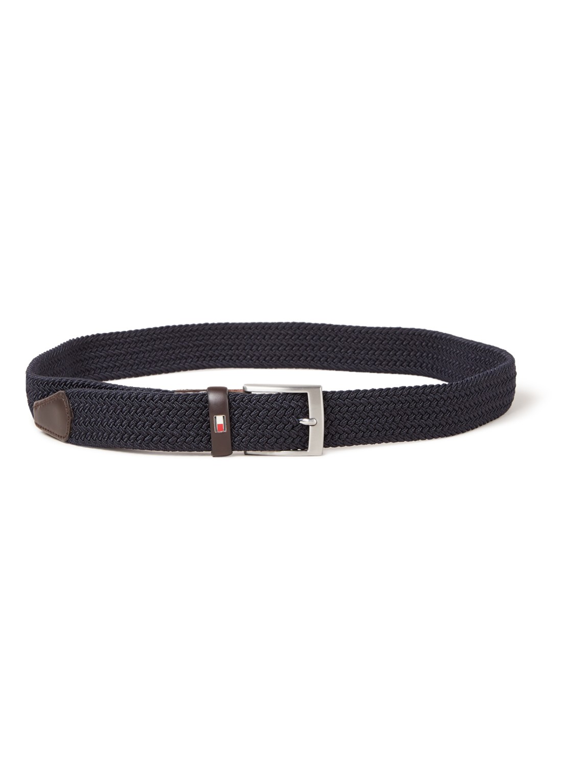 Tommy Hilfiger New Adan riem met leren details  - voorkant 2 donkerblauw