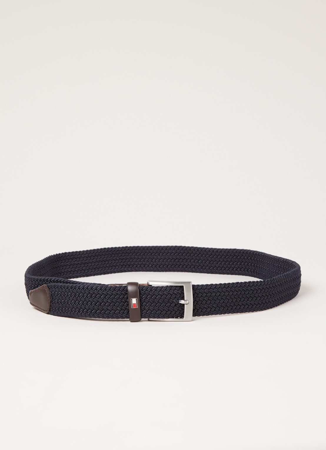 Tommy Hilfiger New Adan riem met leren details  - voorkant 3 donkerblauw