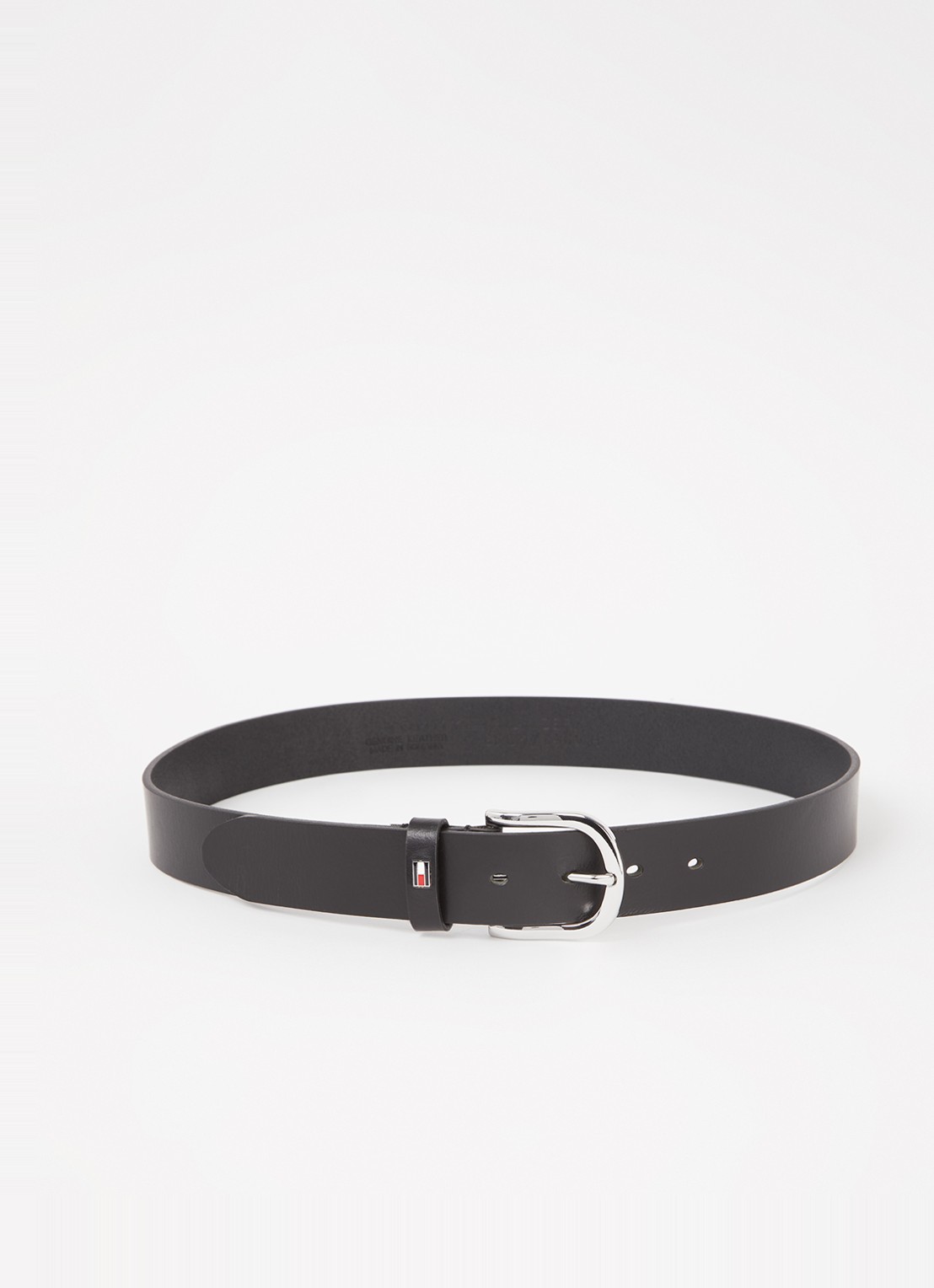 Tommy Hilfiger New Danny riem van leer  - voorkant zwart