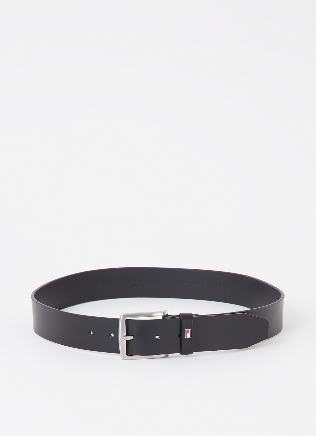 Tommy Hilfiger New Denton riem van leer - voorkant 2 zwart