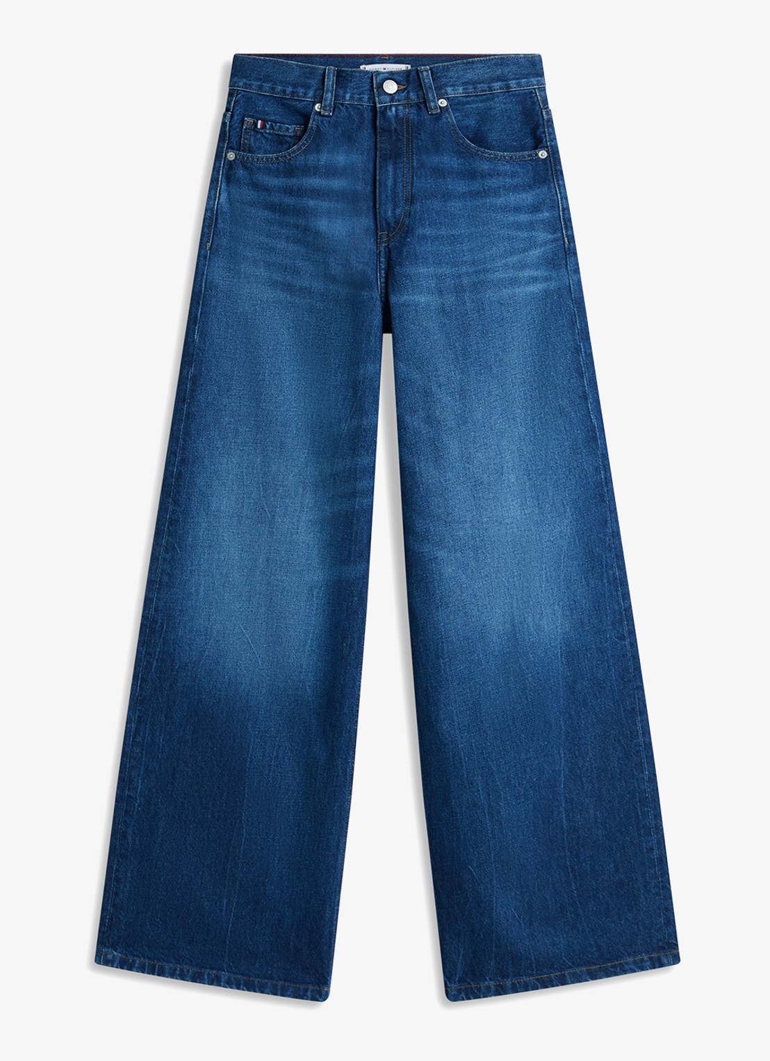 Tommy Hilfiger New Doreen 70's high rise wide leg jeans met medium wassing - voorkant 3 donkerblauw