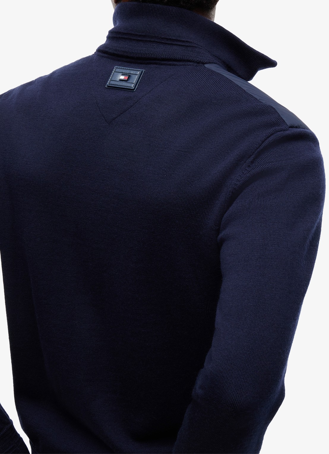 Tommy Hilfiger New York Label jack in wolblend  - detail 5 donkerblauw