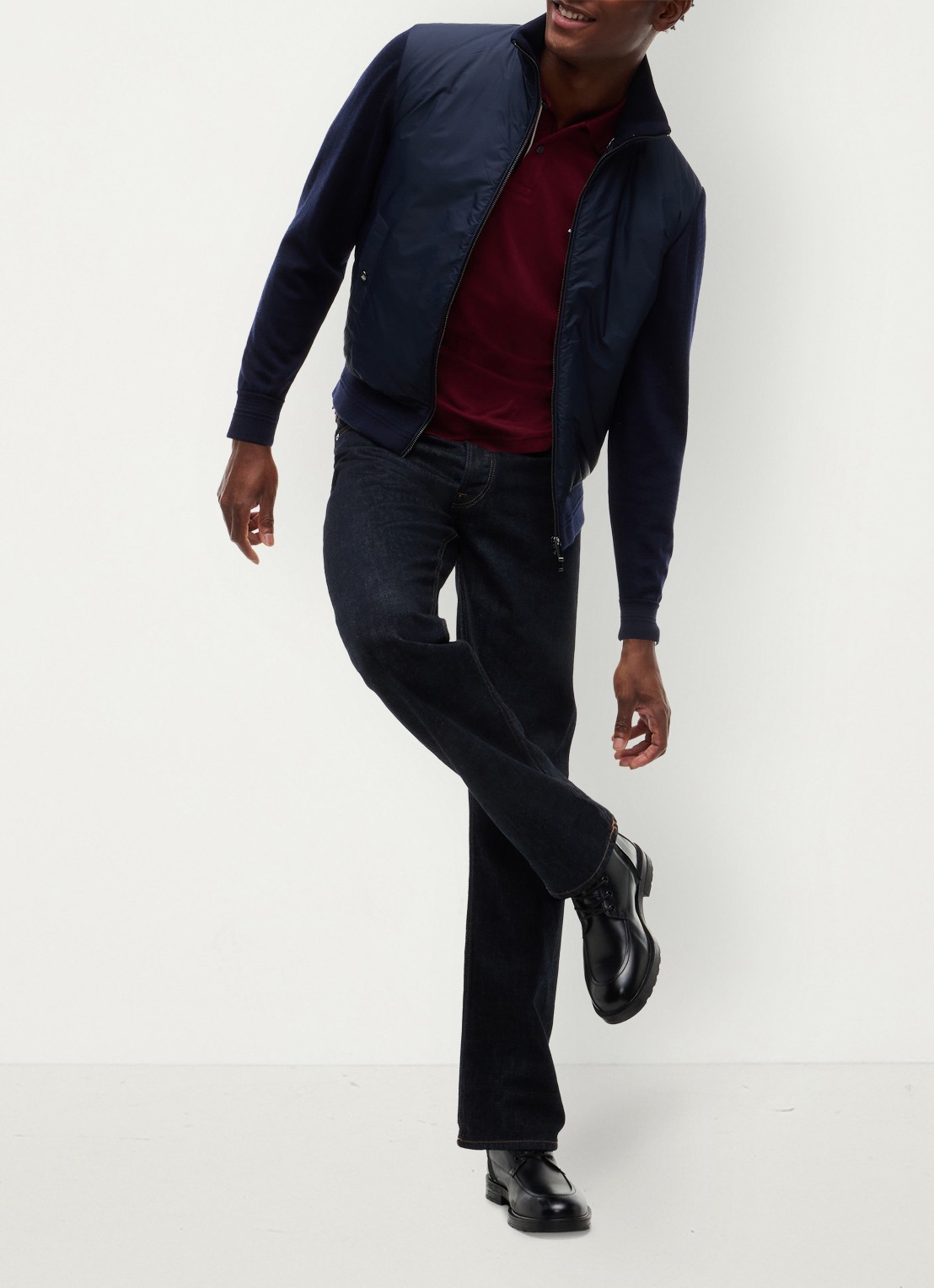 Tommy Hilfiger New York Label jack in wolblend  - detail 7 donkerblauw