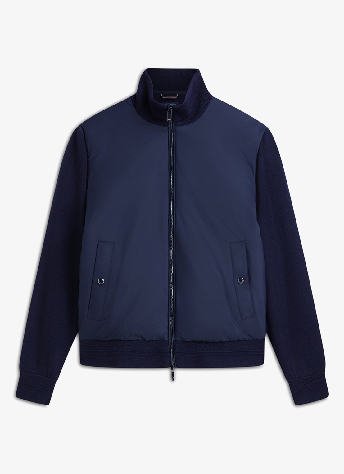 Tommy Hilfiger New York Label jack in wolblend  - voorkant 2 donkerblauw