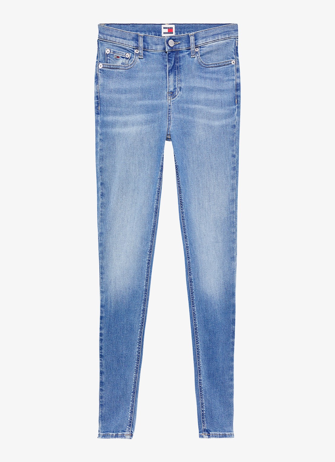 Tommy Hilfiger Nora mid waist skinny jeans met lichte wassing - voorkant 3 indigo