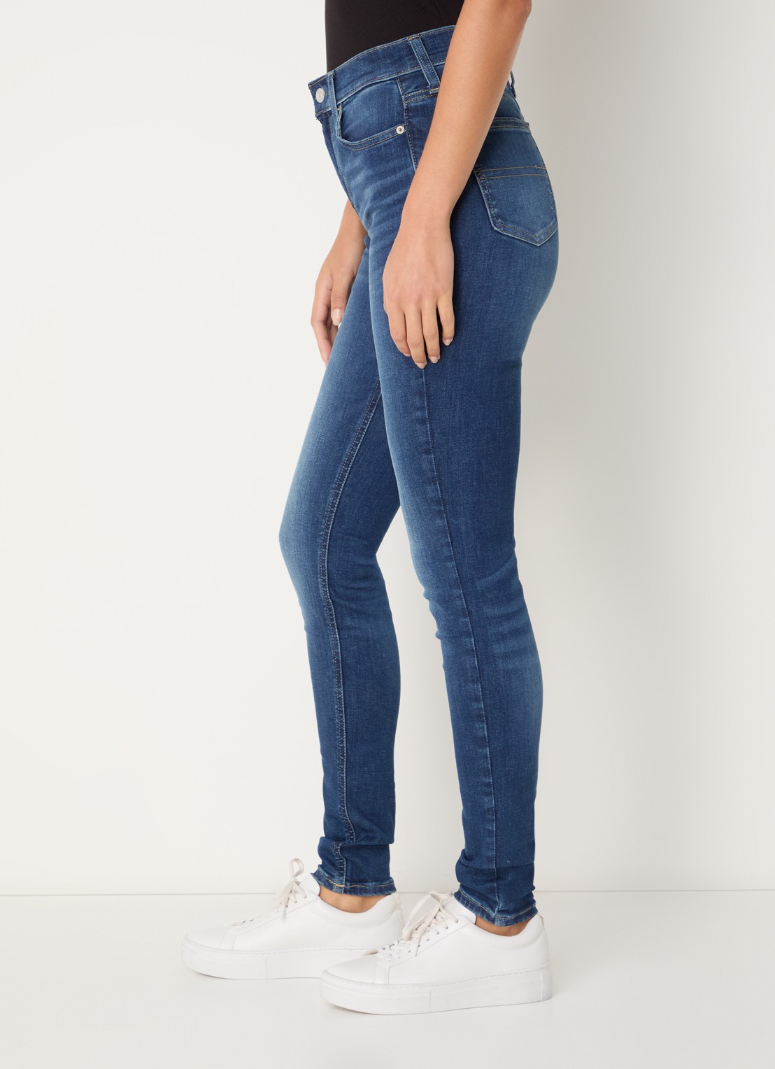 Tommy Hilfiger Nora mid waist skinny jeans met medium wassing - detail 6 indigo
