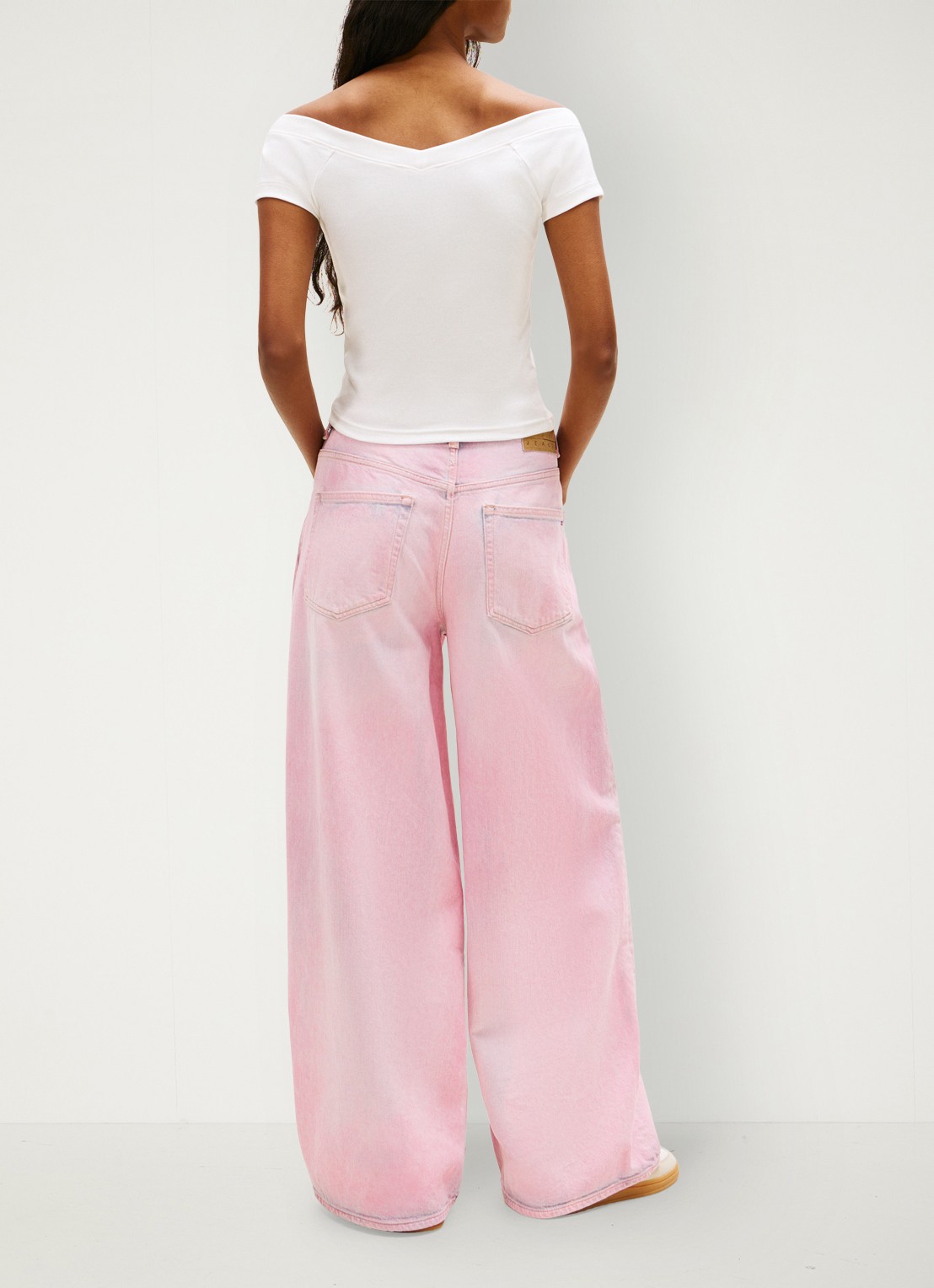 Tommy Hilfiger Off-shoulder top met logoborduring - achterkant 5 wit