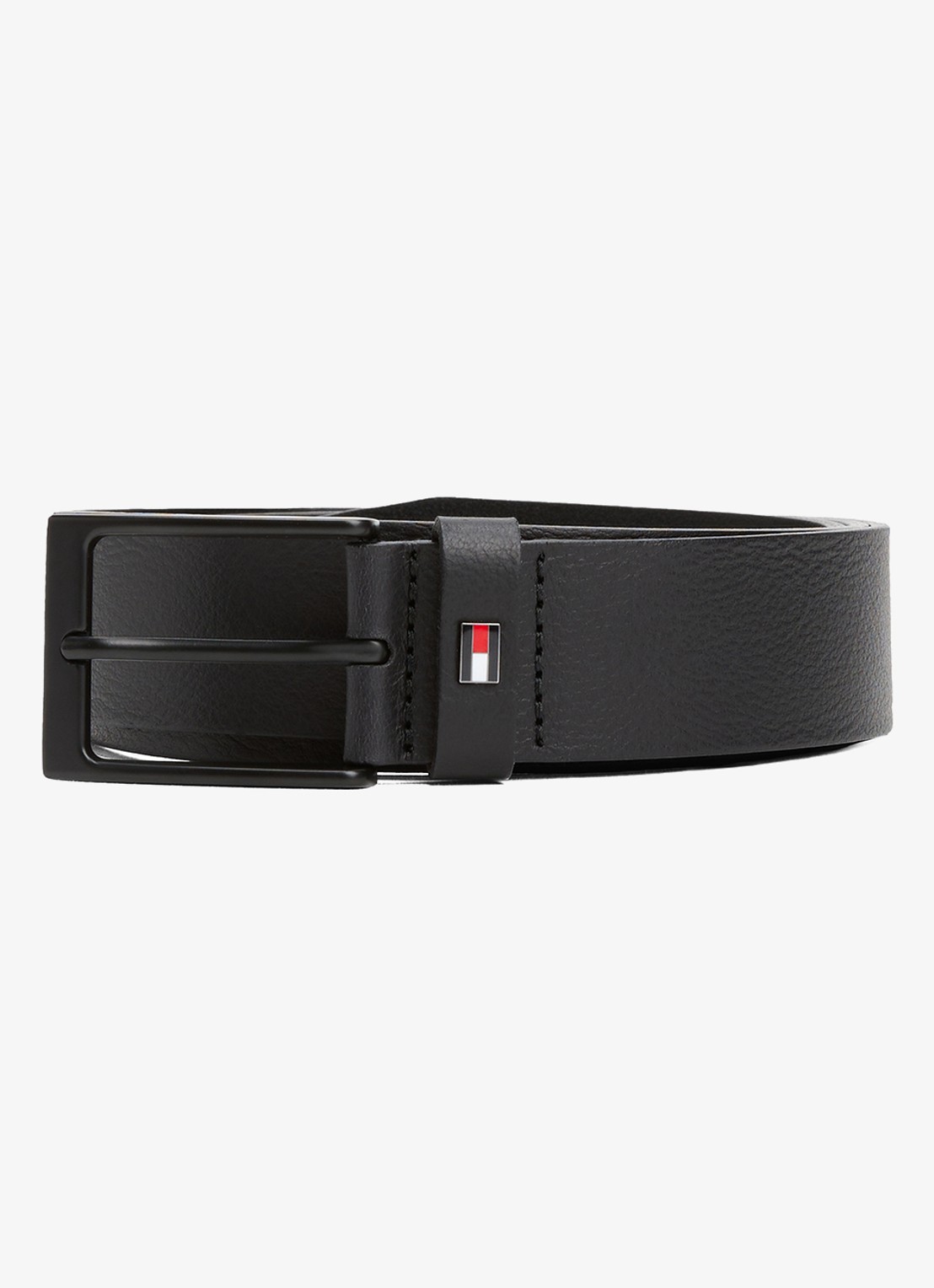 Tommy Hilfiger Oliver riem van leer - voorkant 2 zwart