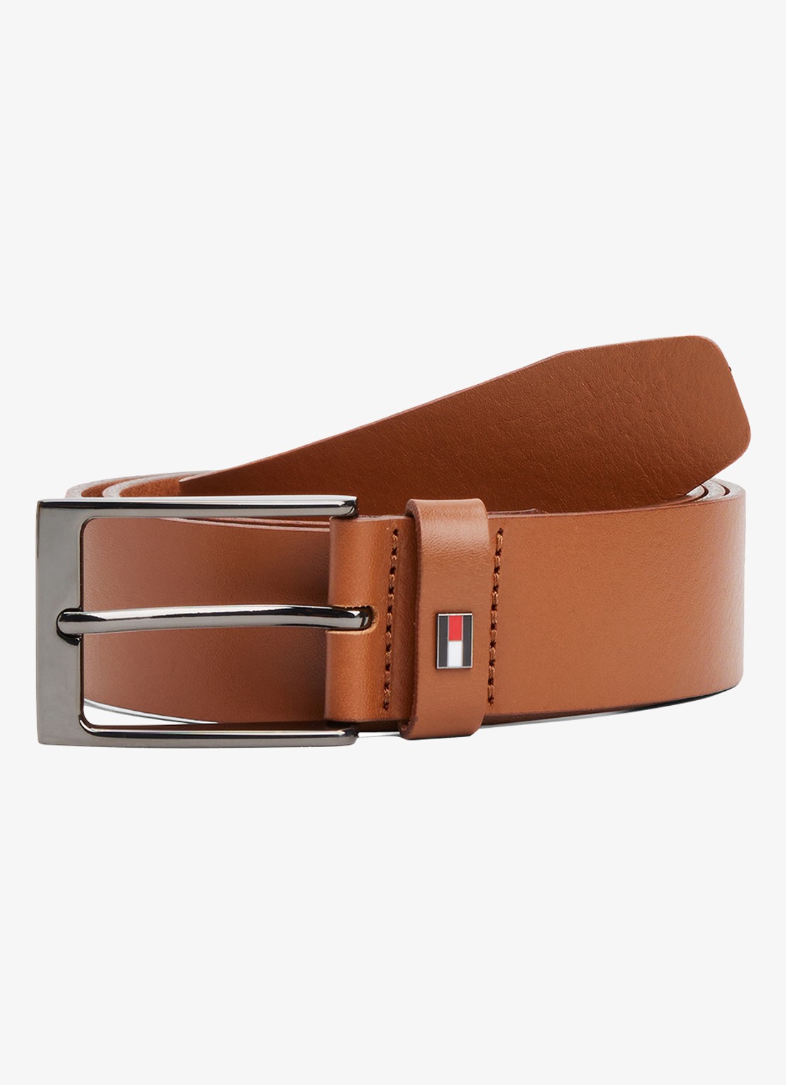 Tommy Hilfiger Oliver riem van leer - voorkant cognac