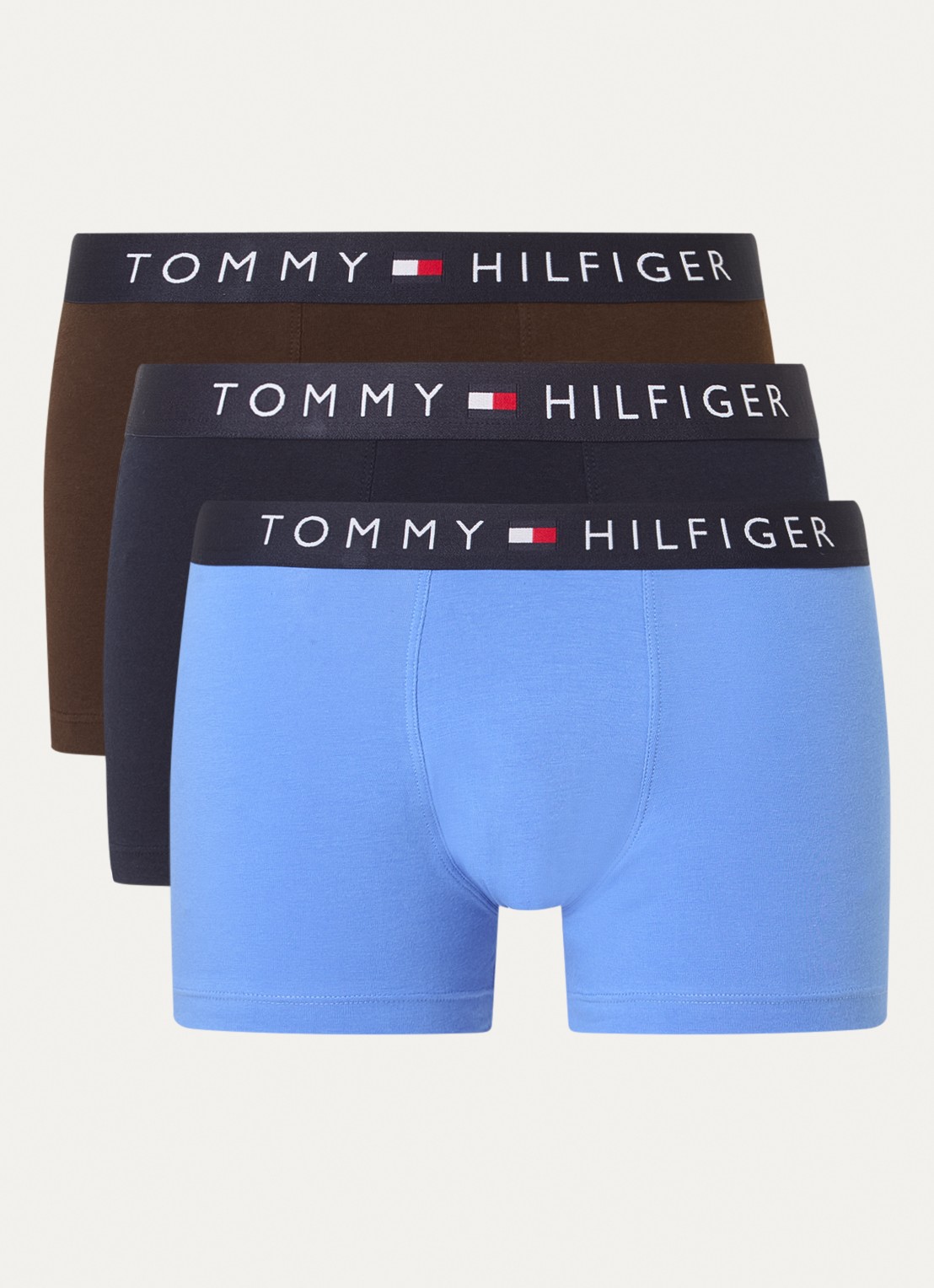 Tommy Hilfiger Original boxershorts met logoband in 3-pack - voorkant 2 blauw