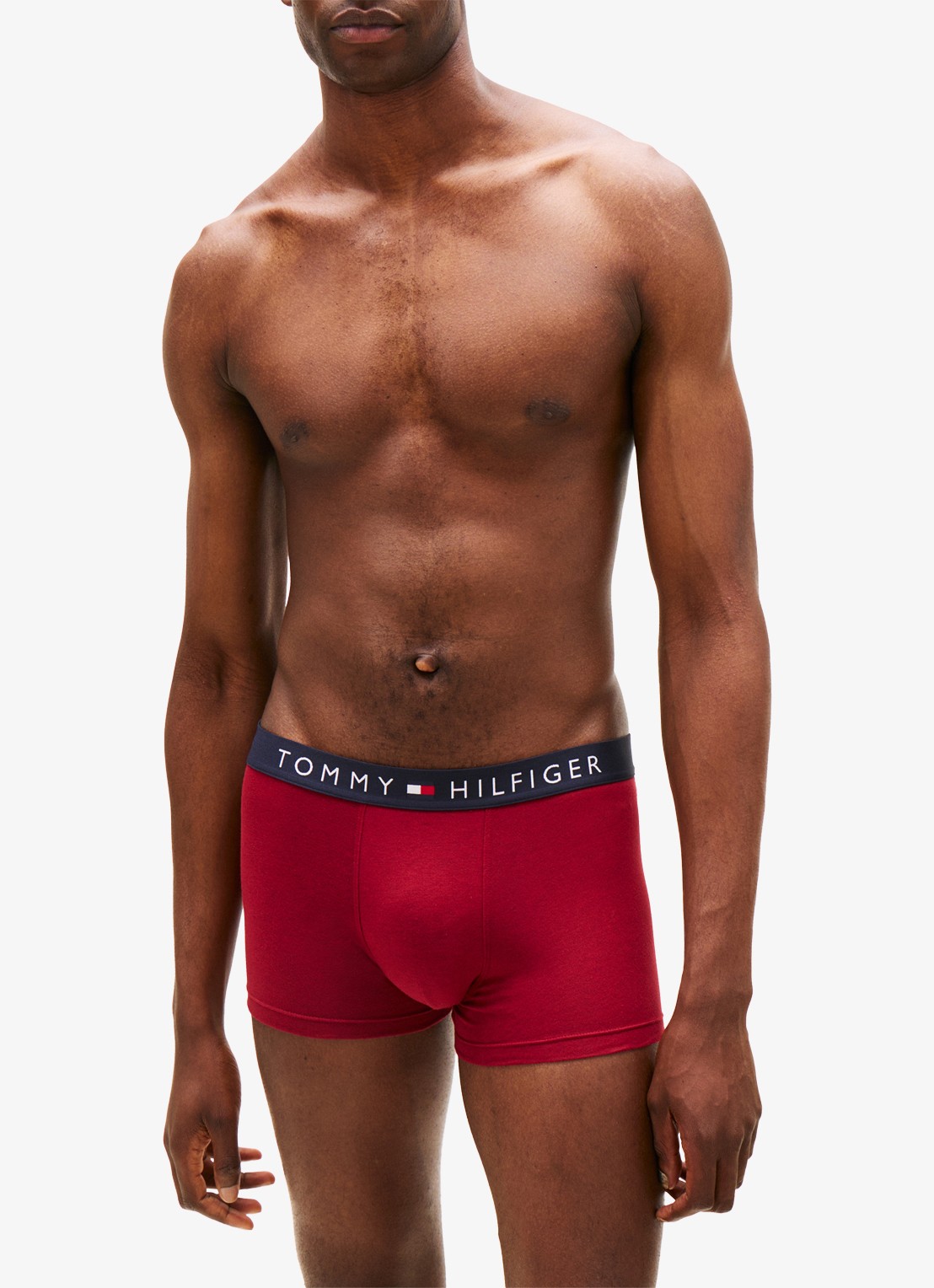 Tommy Hilfiger Original boxershorts met logoband in 3-pack - voorkant 2 bordeauxrood