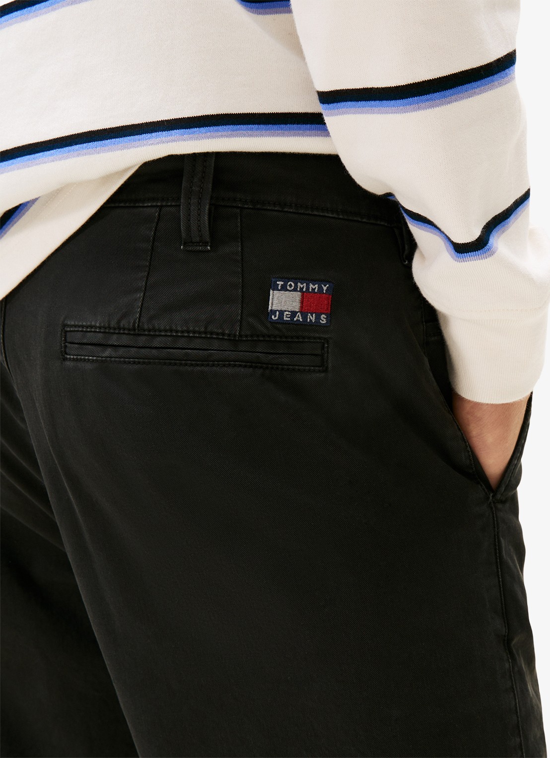 Tommy Hilfiger Otis straight fit chino met steekzakken - detail 4 zwart