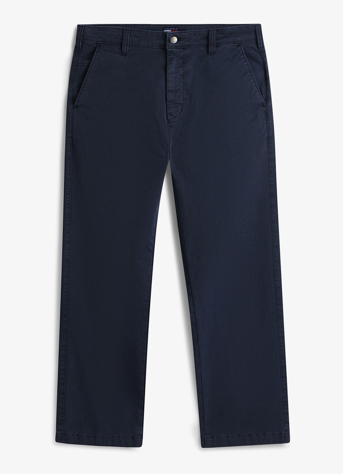 Tommy Hilfiger Otis straight fit chino met steekzakken - voorkant donkerblauw