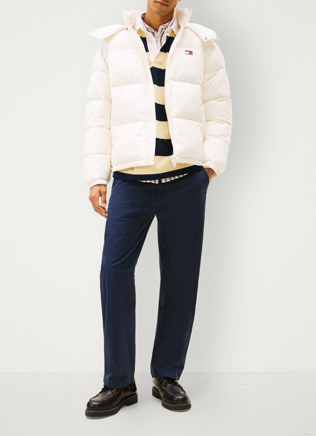 Tommy Hilfiger Otis straight fit chino met steekzakken - voorkant 2 donkerblauw