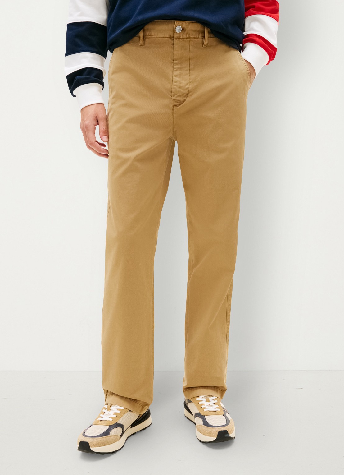 Tommy Hilfiger Otis straight fit chino met steekzakken - detail 3 khaki