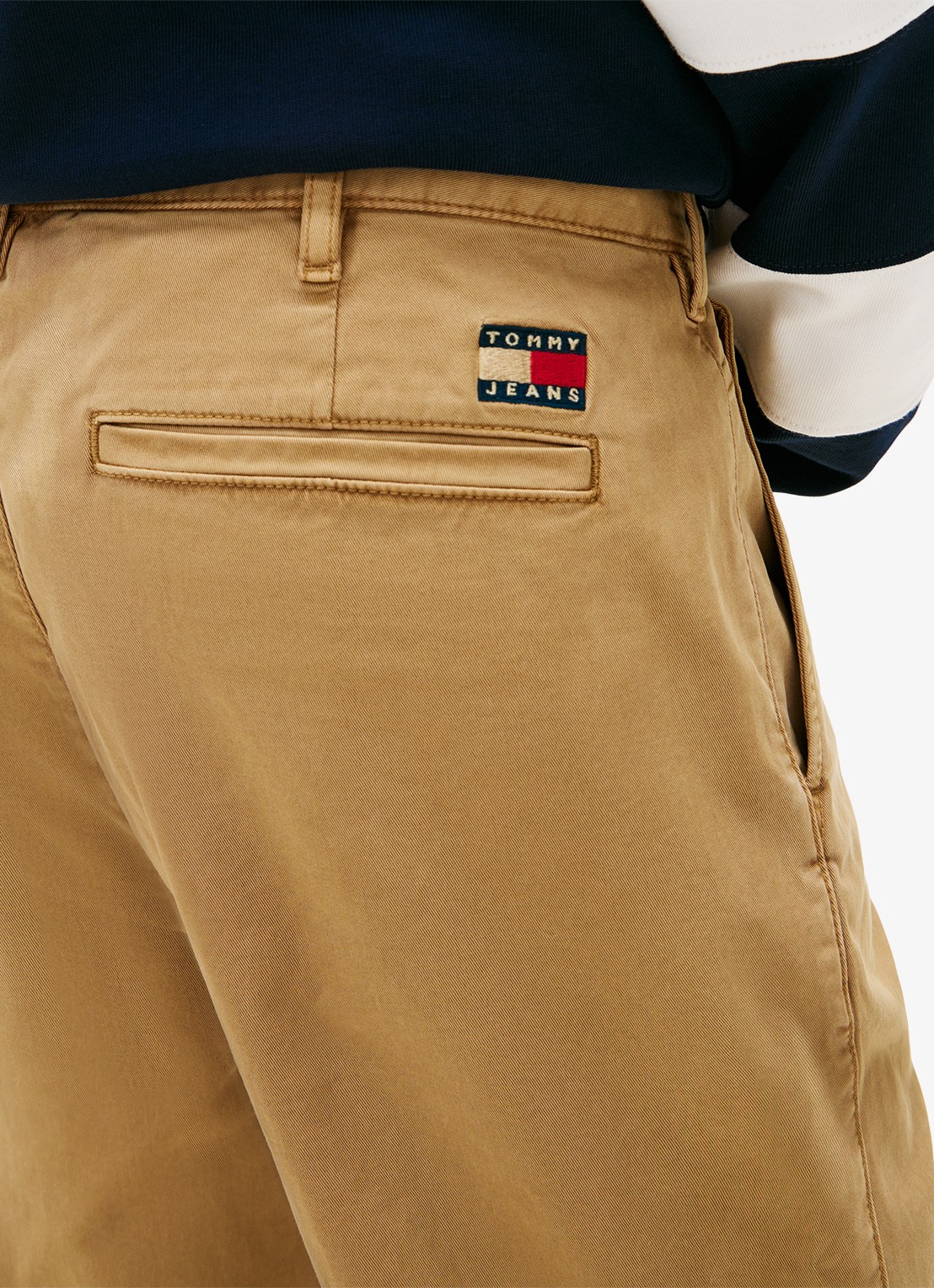 Tommy Hilfiger Otis straight fit chino met steekzakken - detail 4 khaki