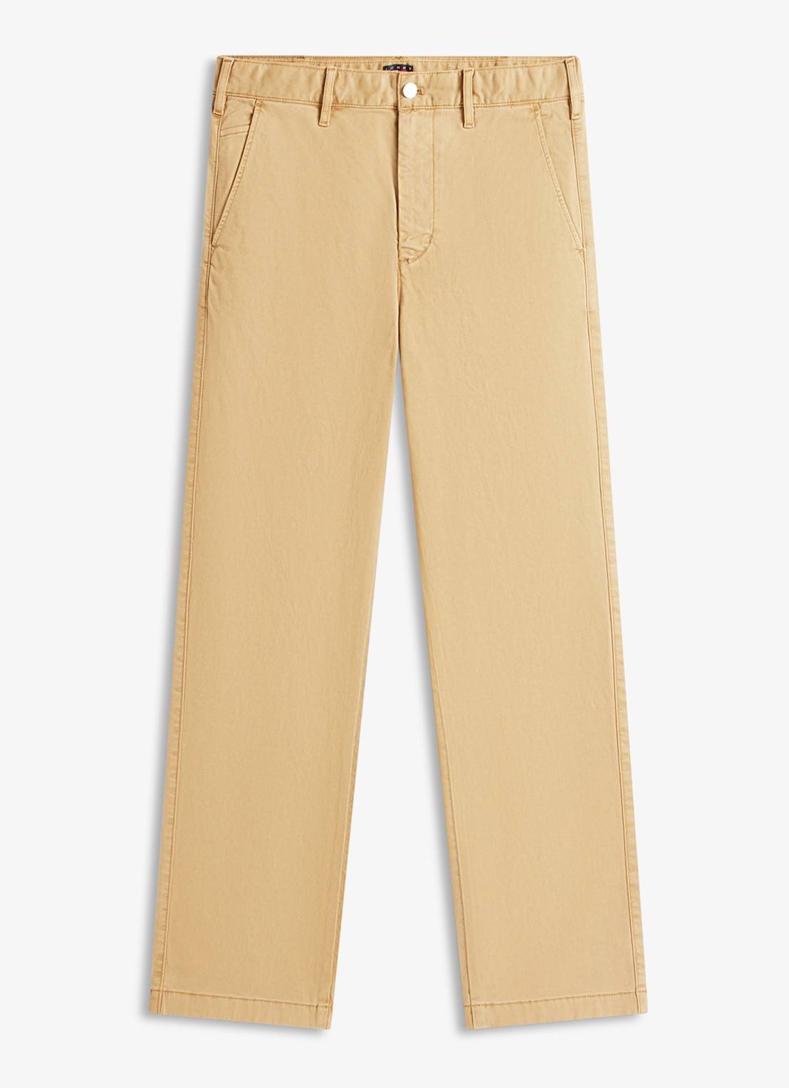 Tommy Hilfiger Otis straight fit chino met steekzakken - voorkant khaki