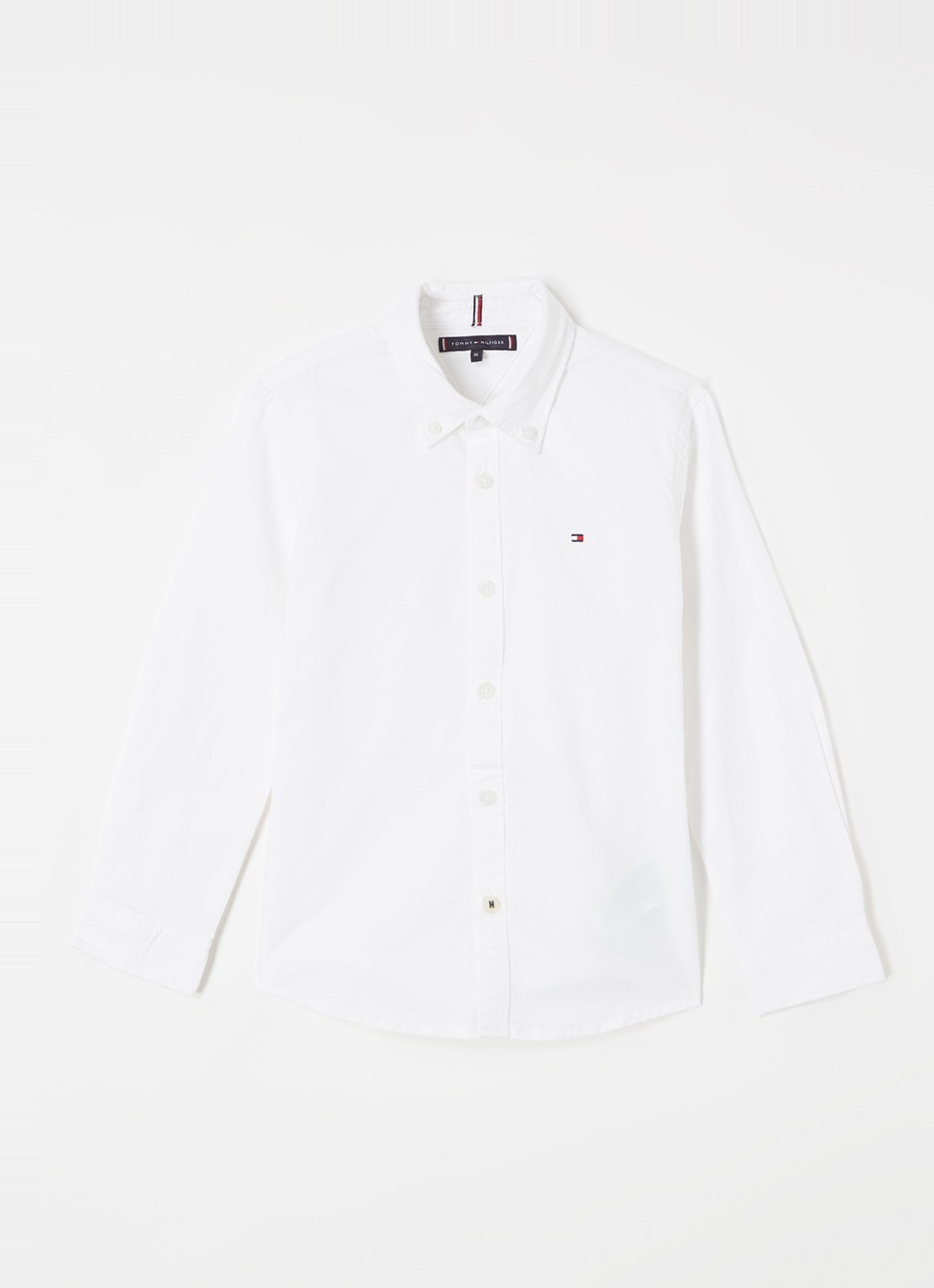 Tommy Hilfiger Overhemd met logoborduring - voorkant 2 wit