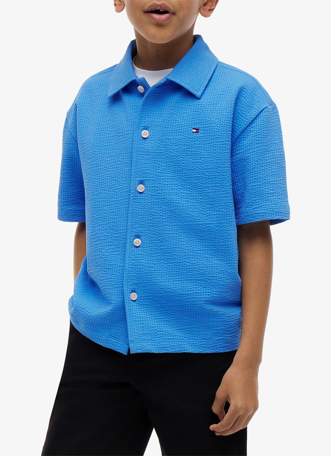 Tommy Hilfiger Overhemd met logoborduring - detail 2 blauw