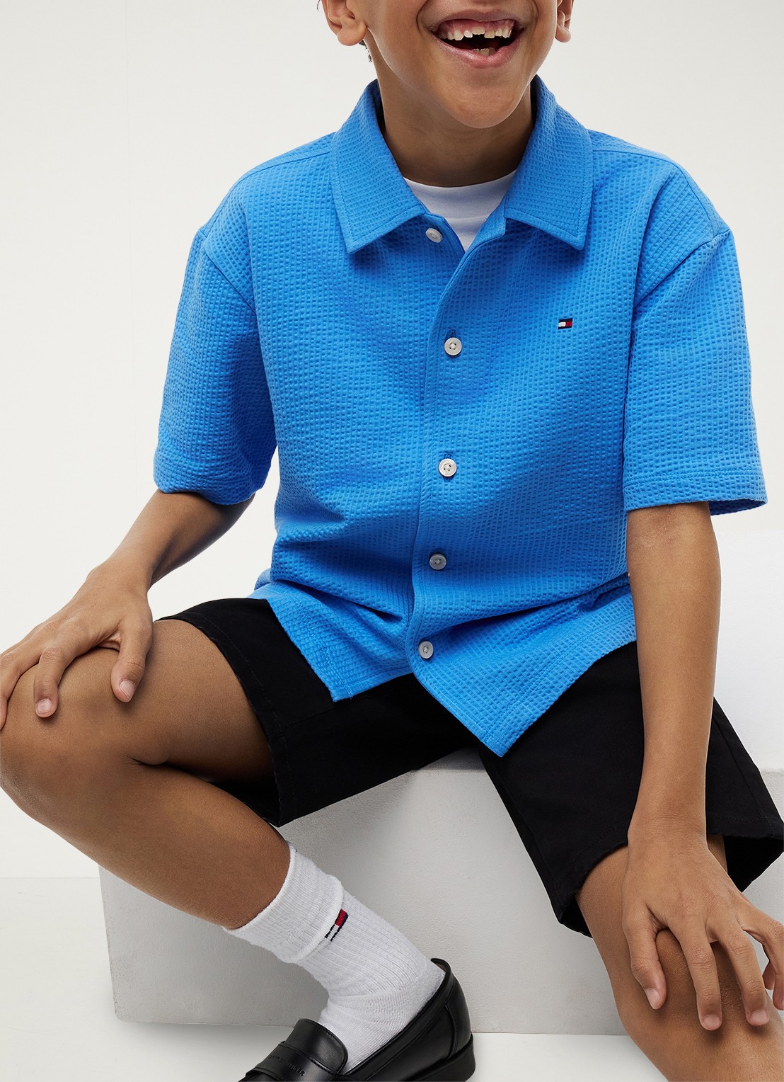Tommy Hilfiger Overhemd met logoborduring - detail 3 blauw