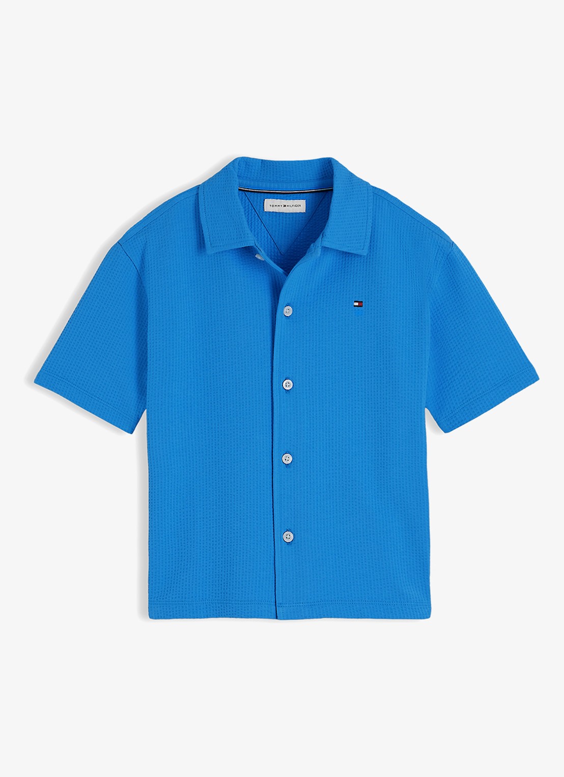 Tommy Hilfiger Overhemd met logoborduring - voorkant 4 blauw