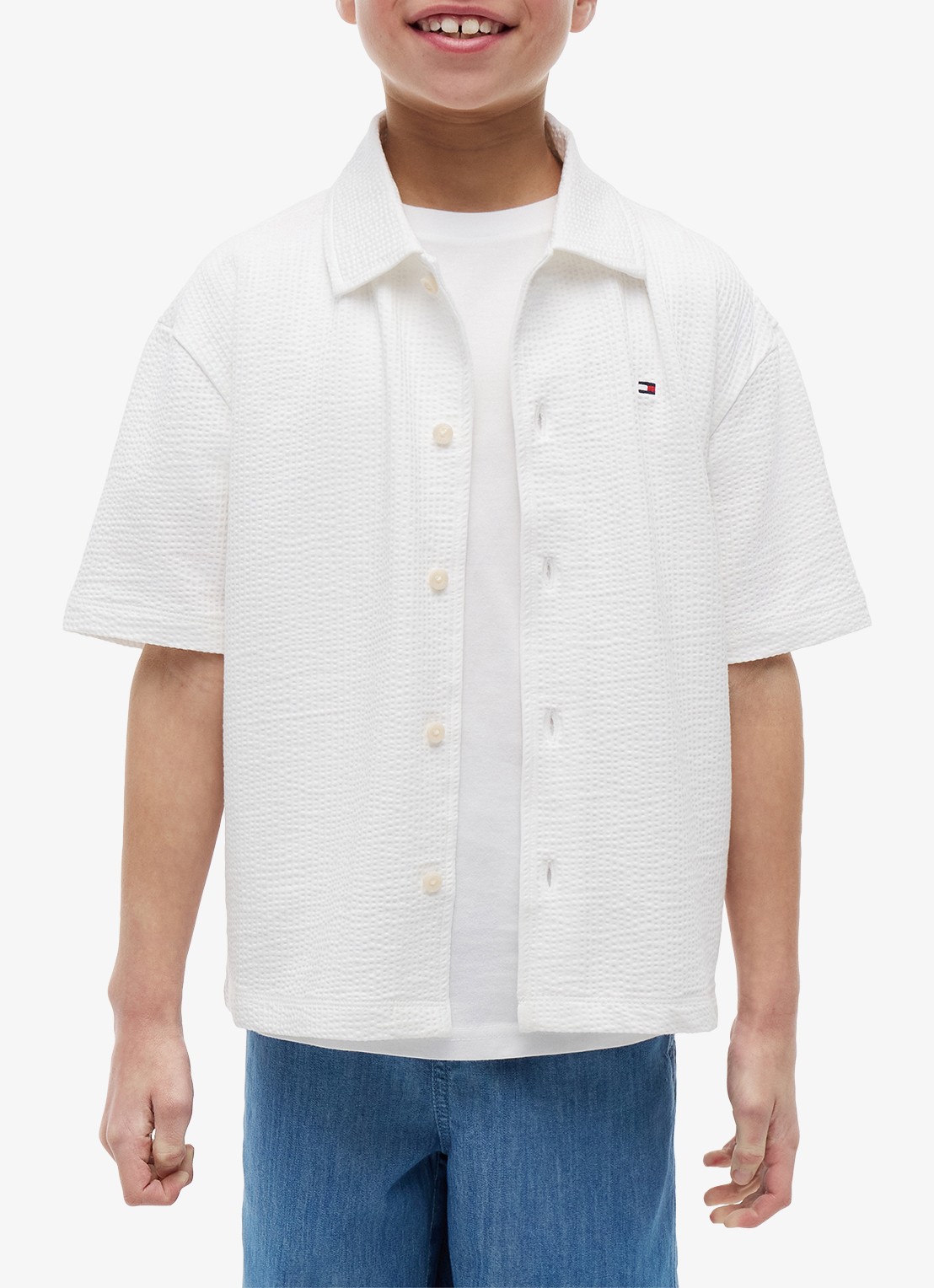 Tommy Hilfiger Overhemd met logoborduring - detail 3 wit