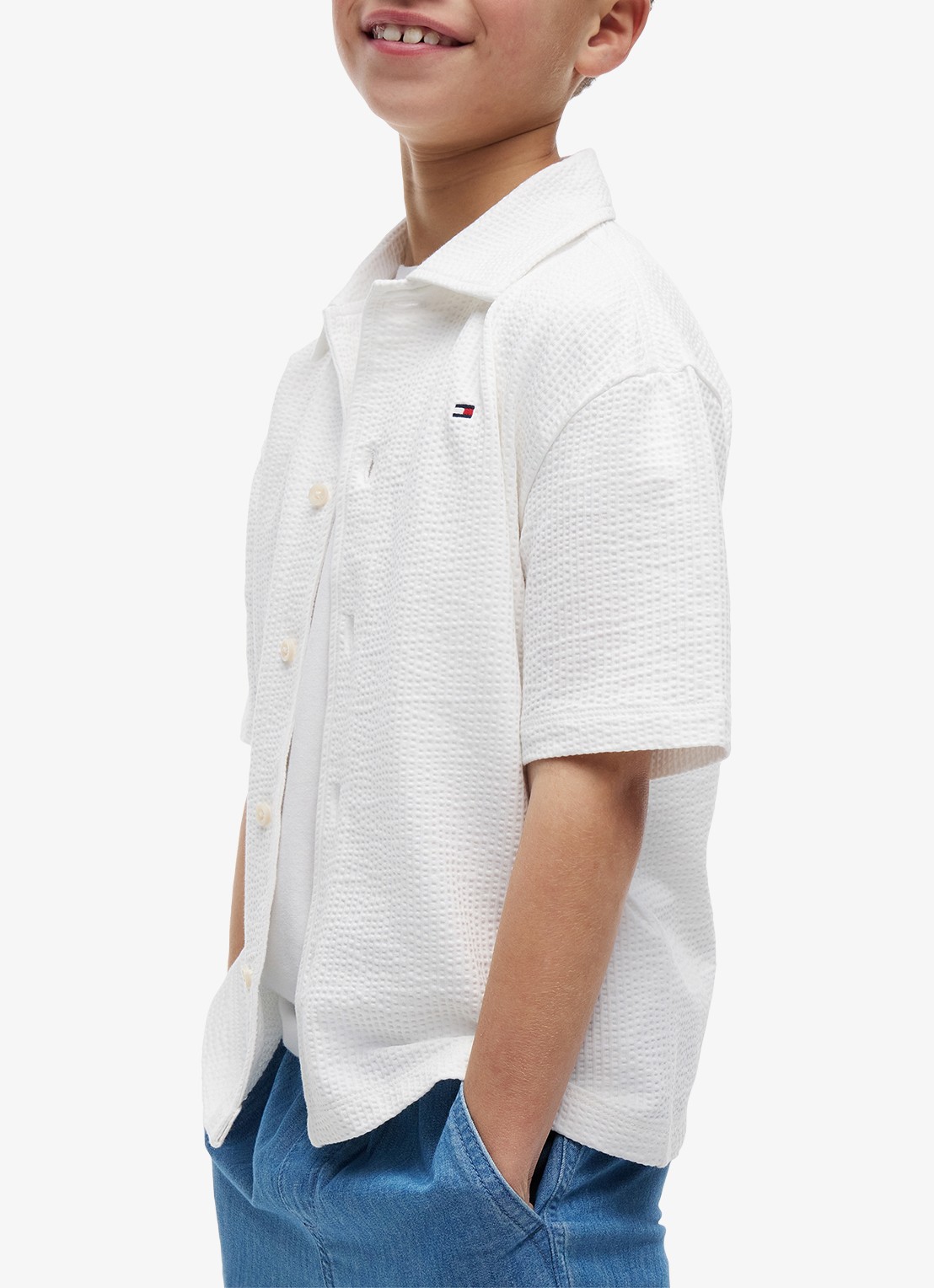 Tommy Hilfiger Overhemd met logoborduring - detail 4 wit