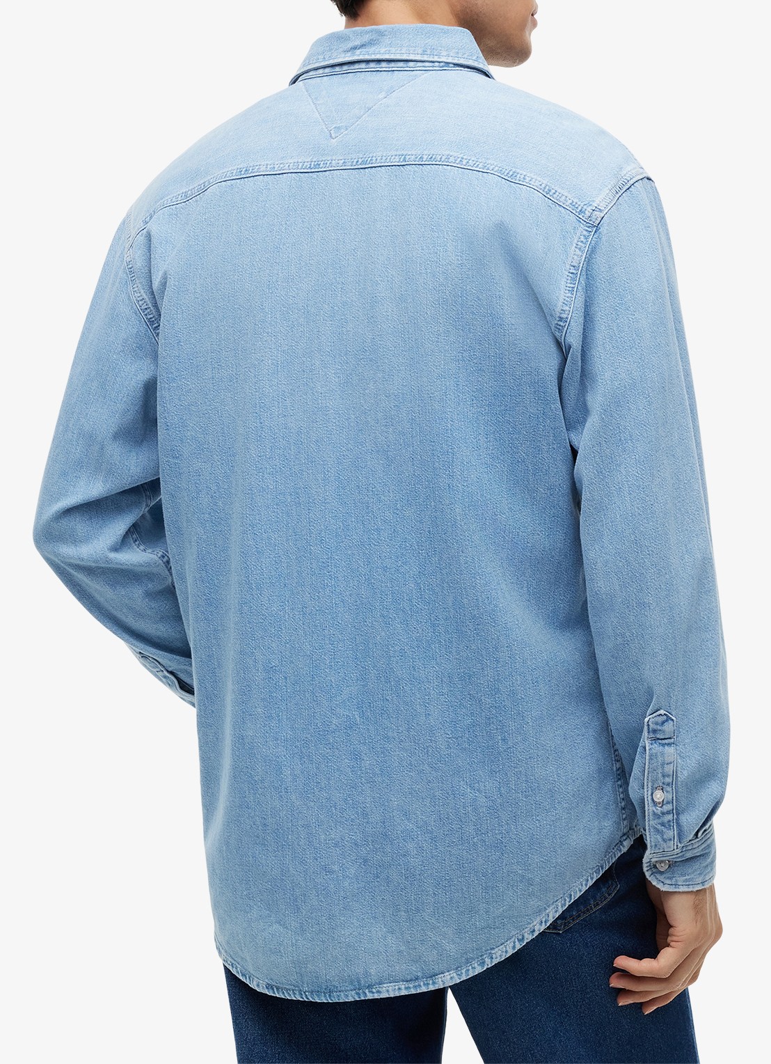 Tommy Hilfiger Overhemd van denim - achterkant lichtblauw